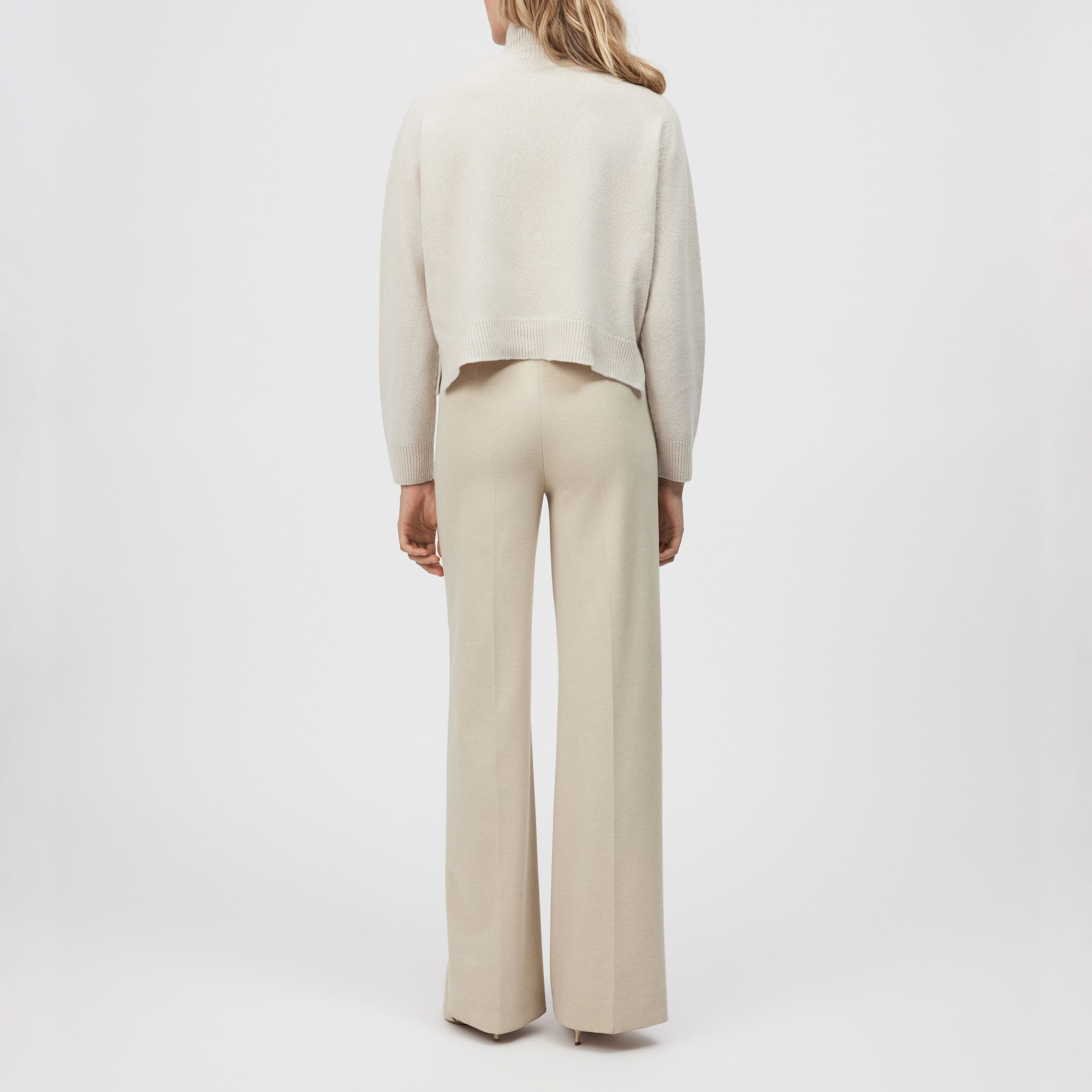 BEFORE - Marlenehose in Jersey mit Dessin - Damen - braun - Rückansicht