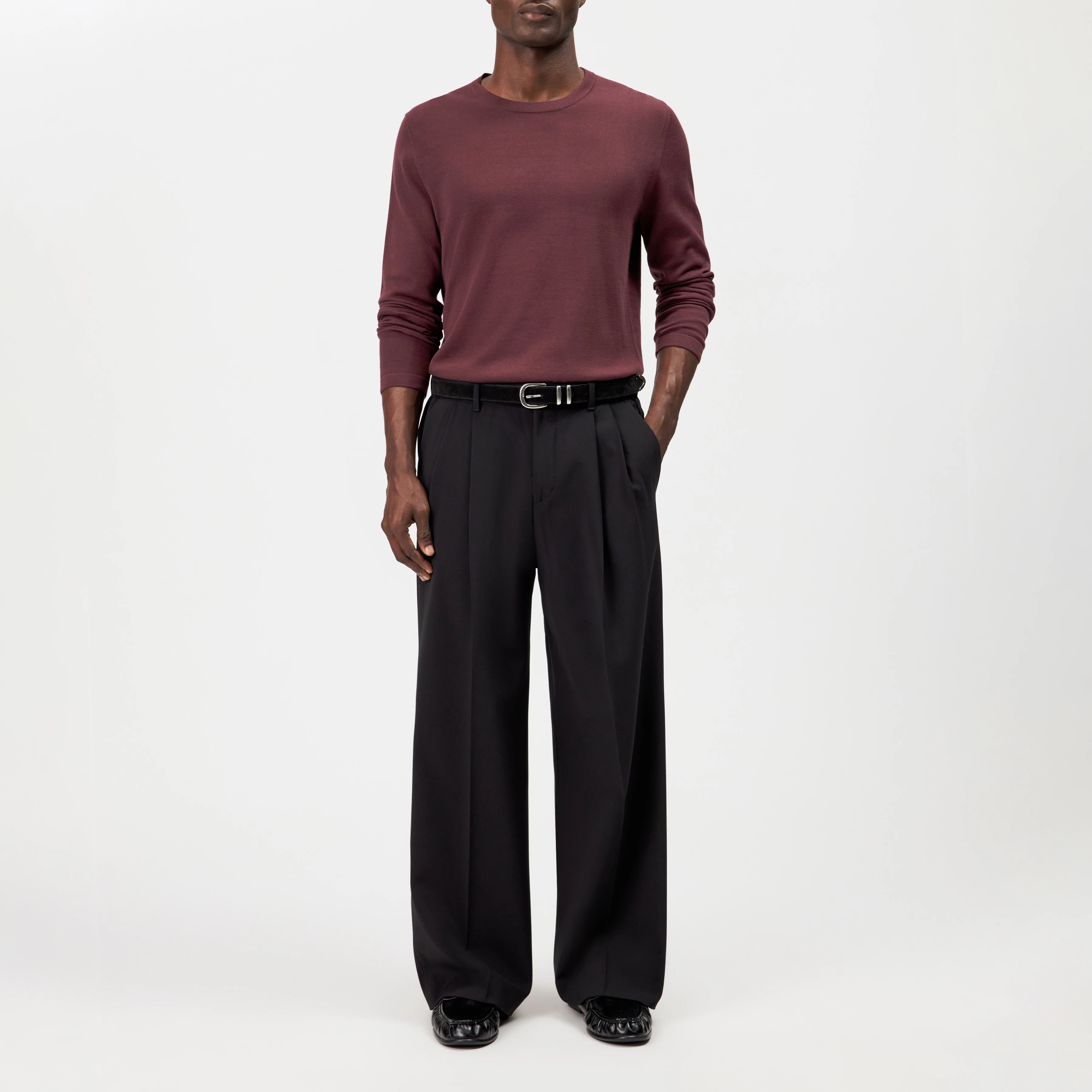 IRMINO - Long sleeve in pure cotton - men - red - Ganzkörper-Frontansicht