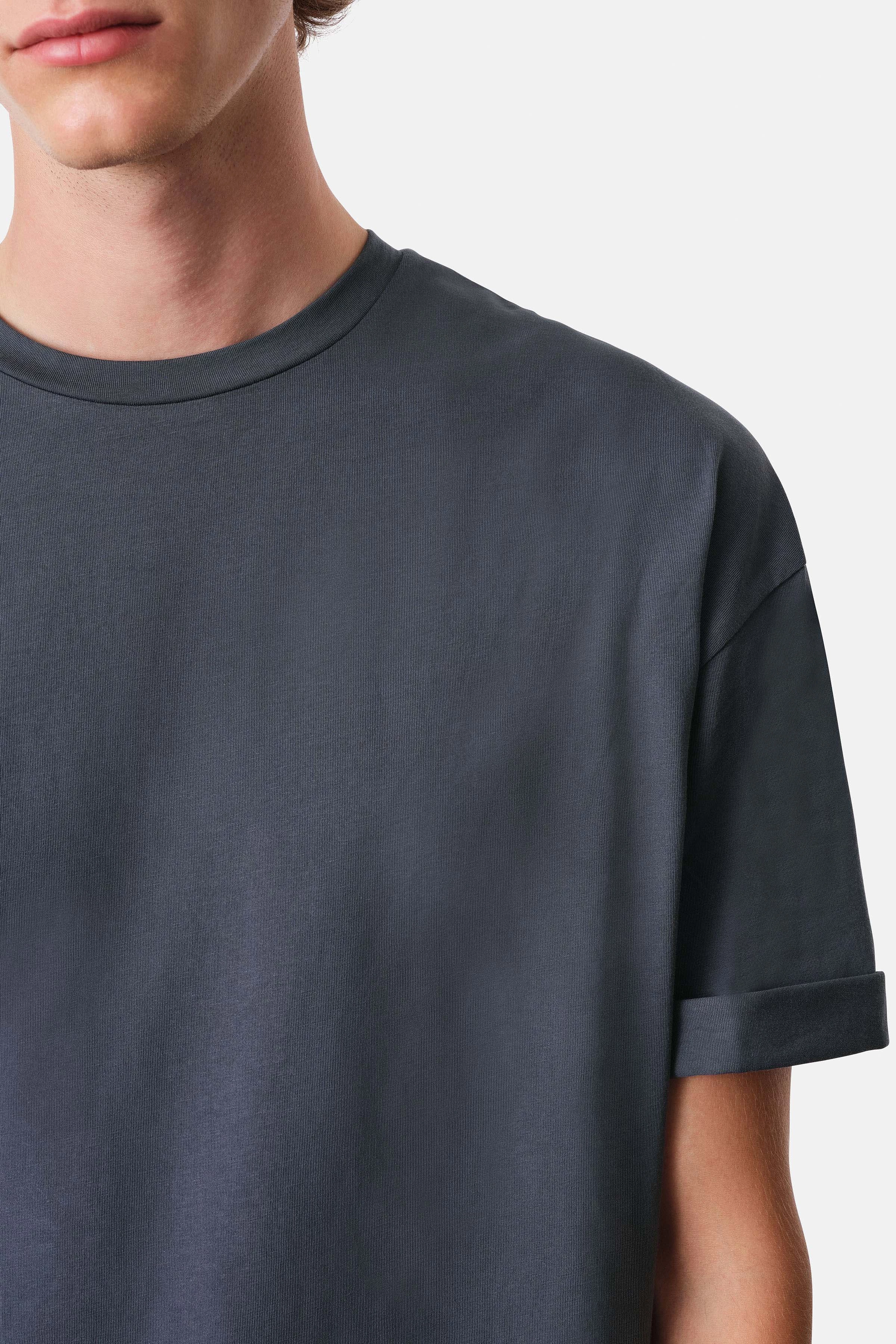 THILO - Relaxed-Fit T-Shirt in reiner Baumwolle - Herren - blau - Seitenansicht