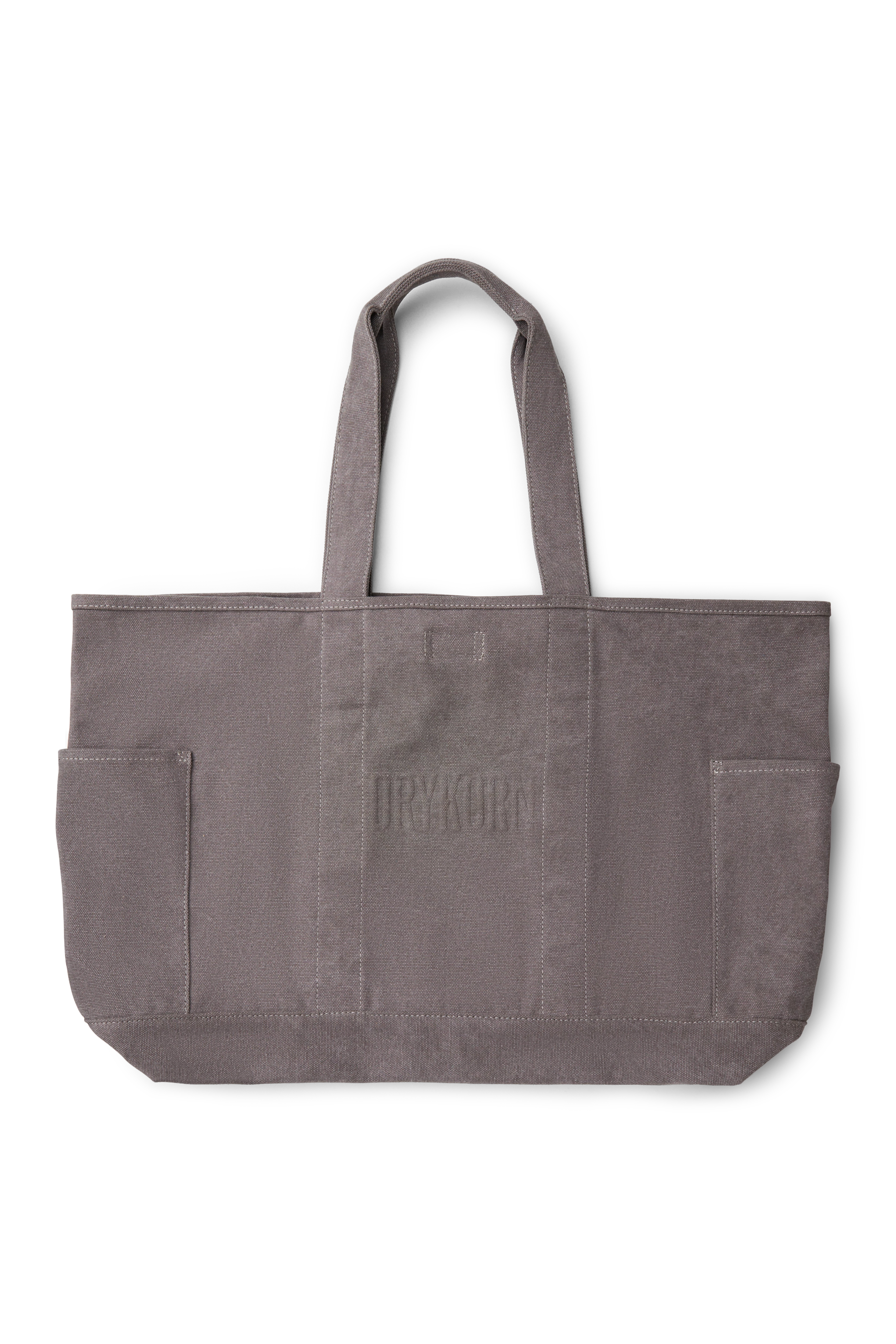 JELON - Spacious cotton shopper with vintage look - unisex - grey - Freisteller Frontansicht