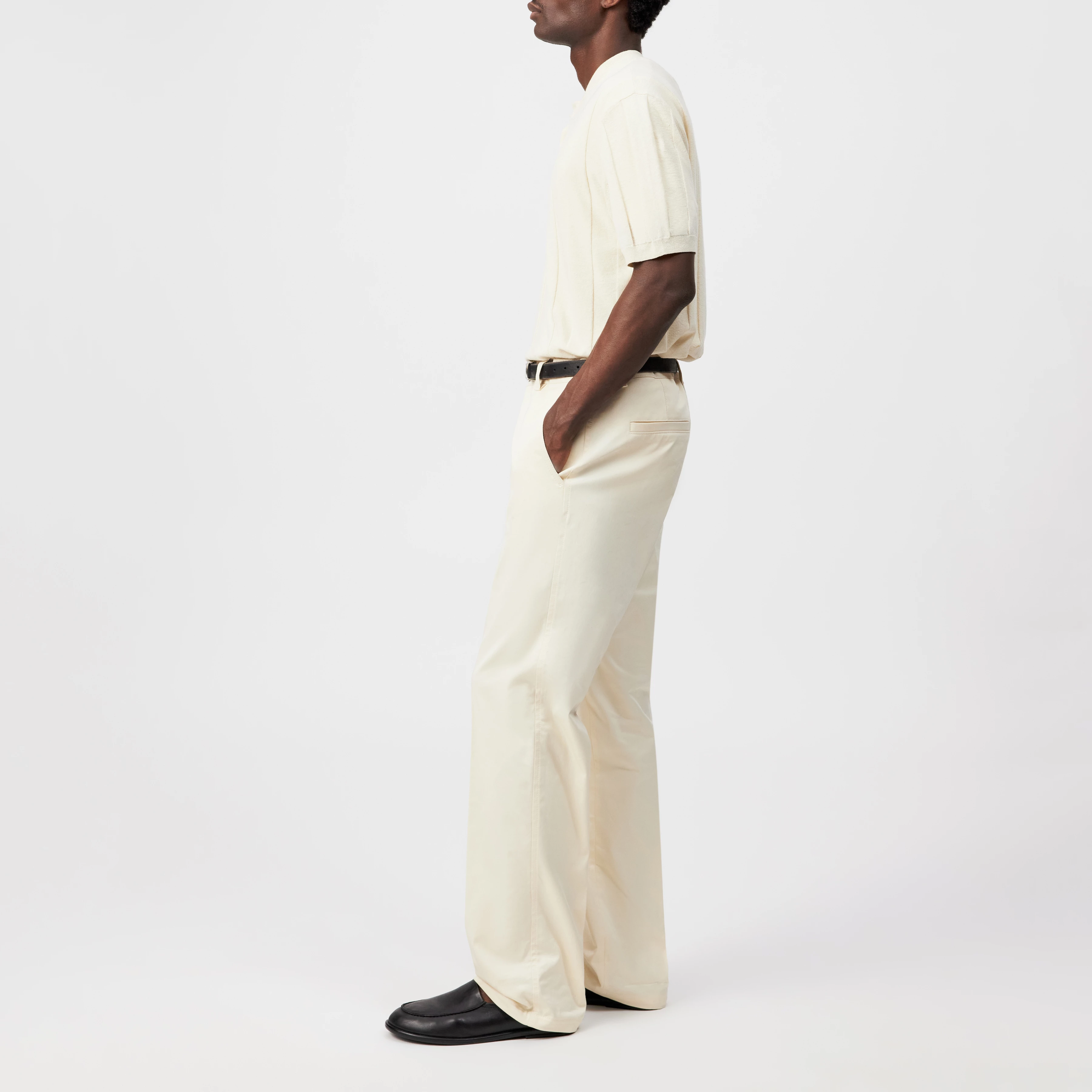 TAVIC - Moderne Chino in Baumwoll-Gabardine - Herren - beige - Seitenansicht