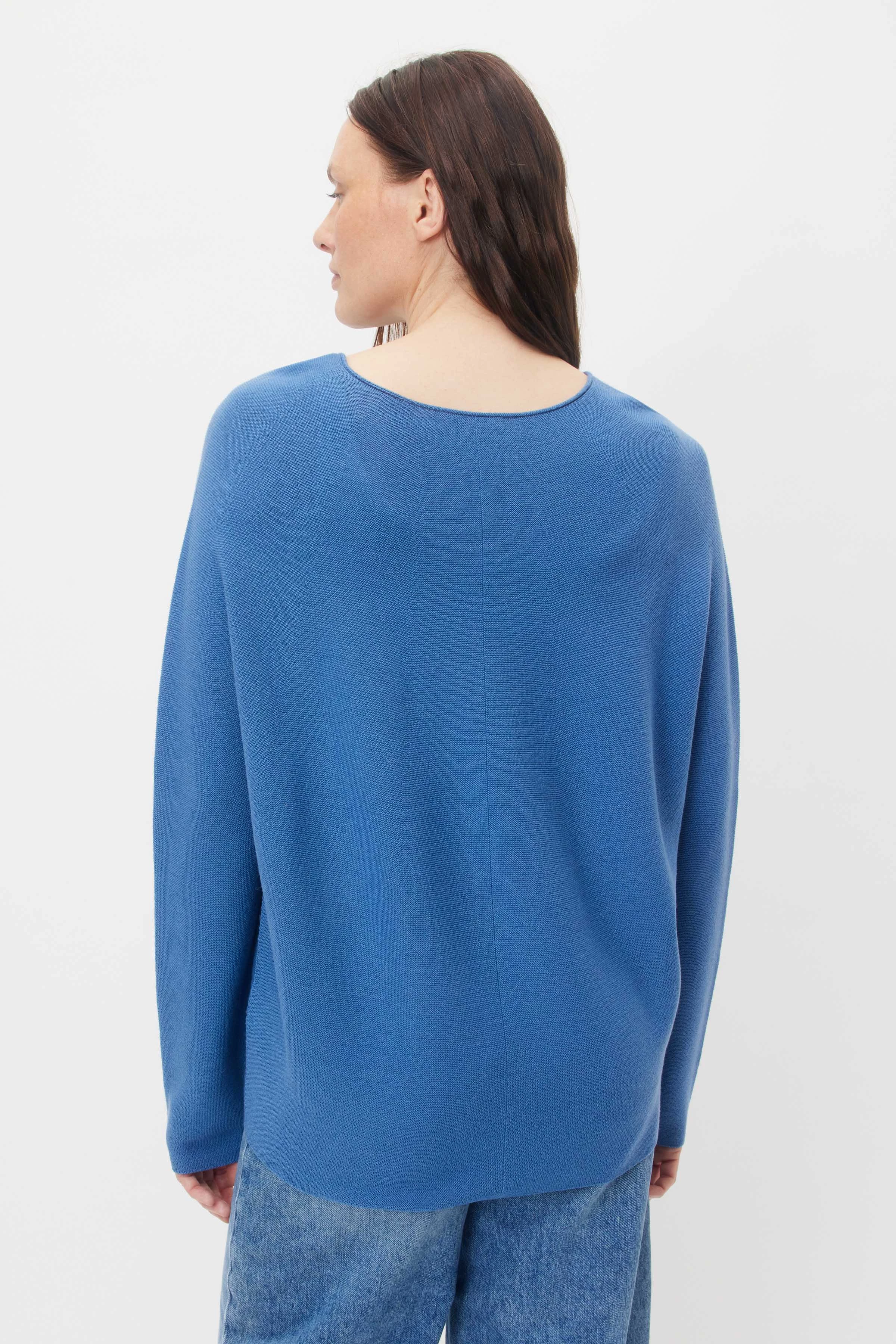 MAILA - Pullover aus reiner Schurwolle - Damen - blau - Rückansicht
