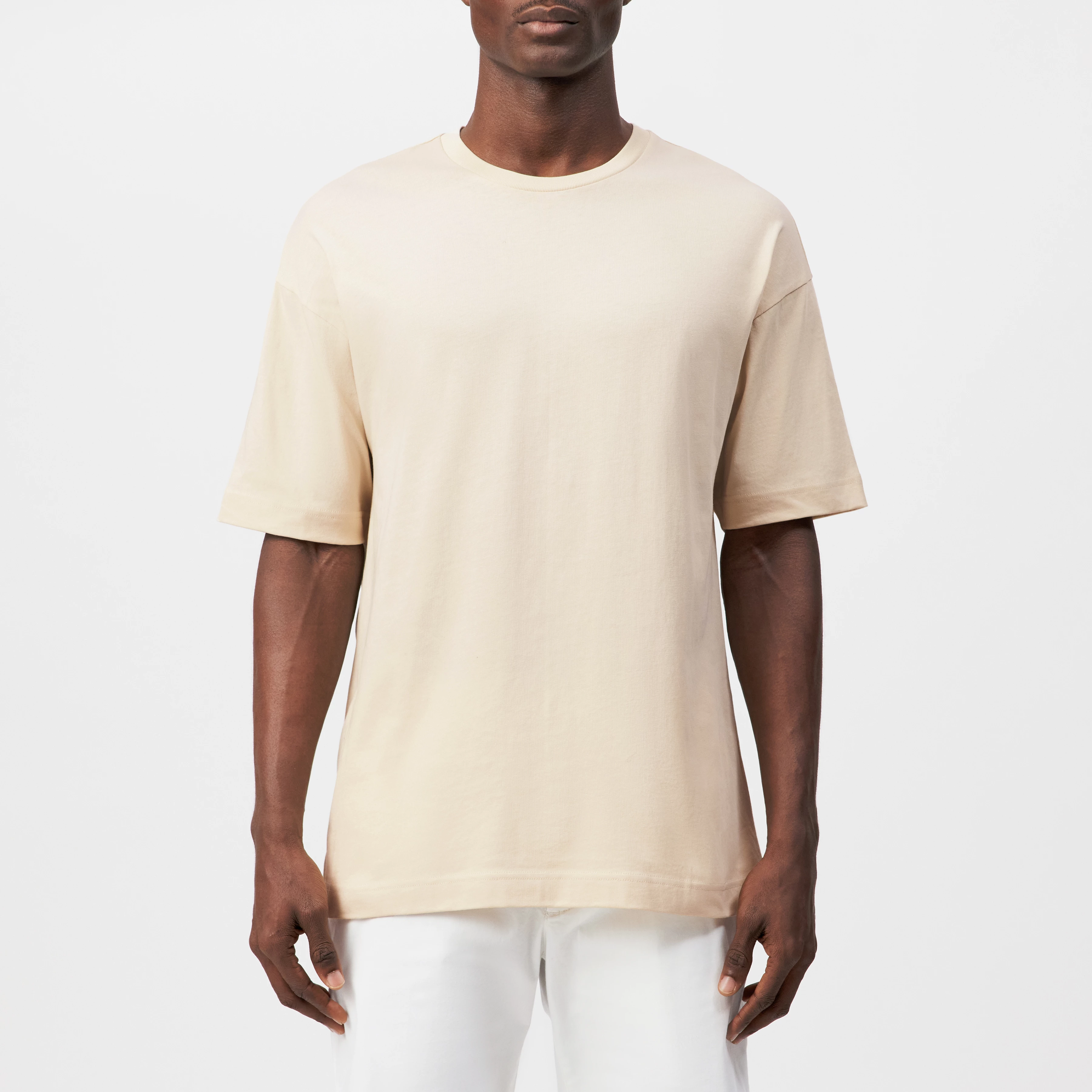 KAYRO - T-shirt van katoen - heren - beige - Frontansicht