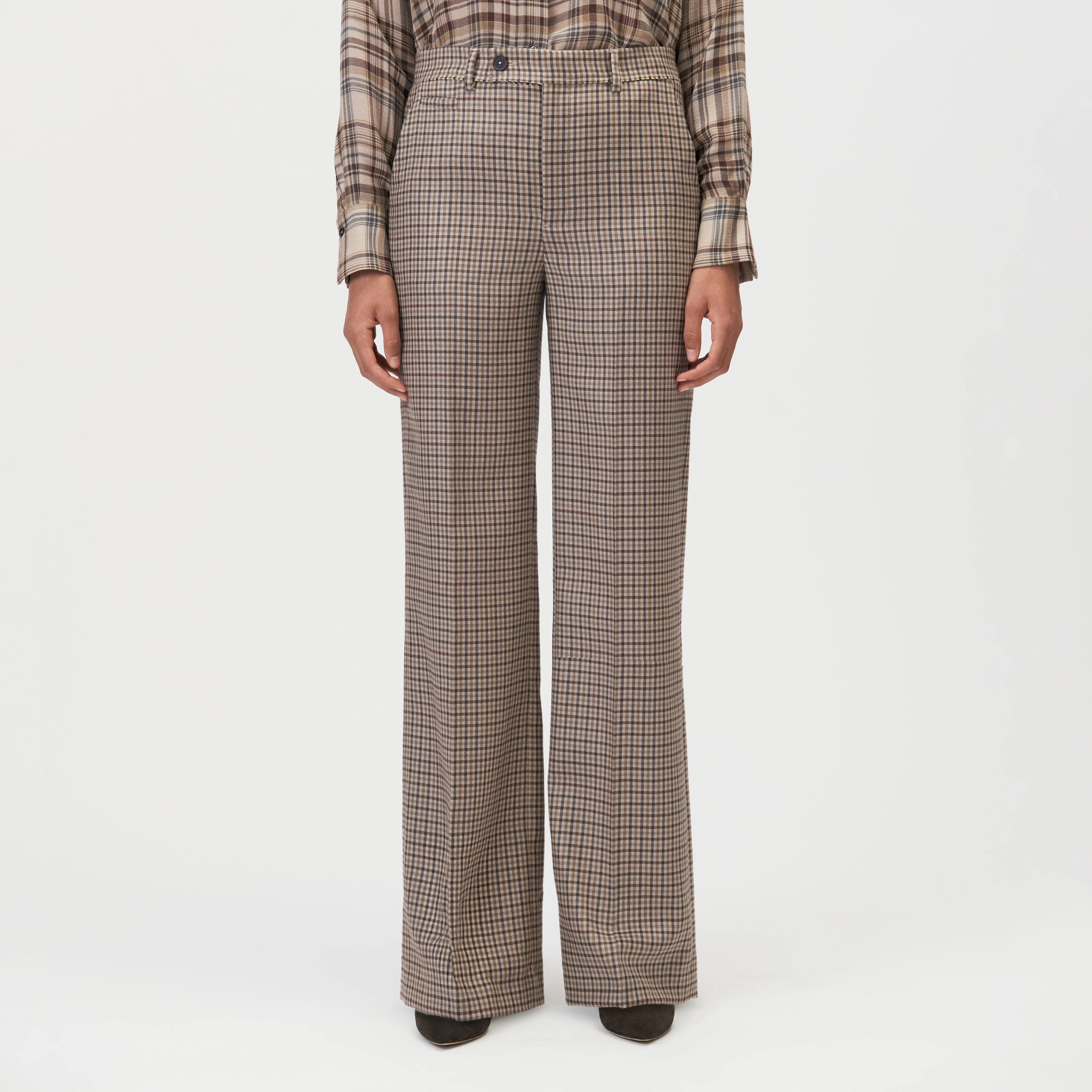 BEADLE_1 - Pantalon Regular Fit en laine pure - women - beige - Frontansicht