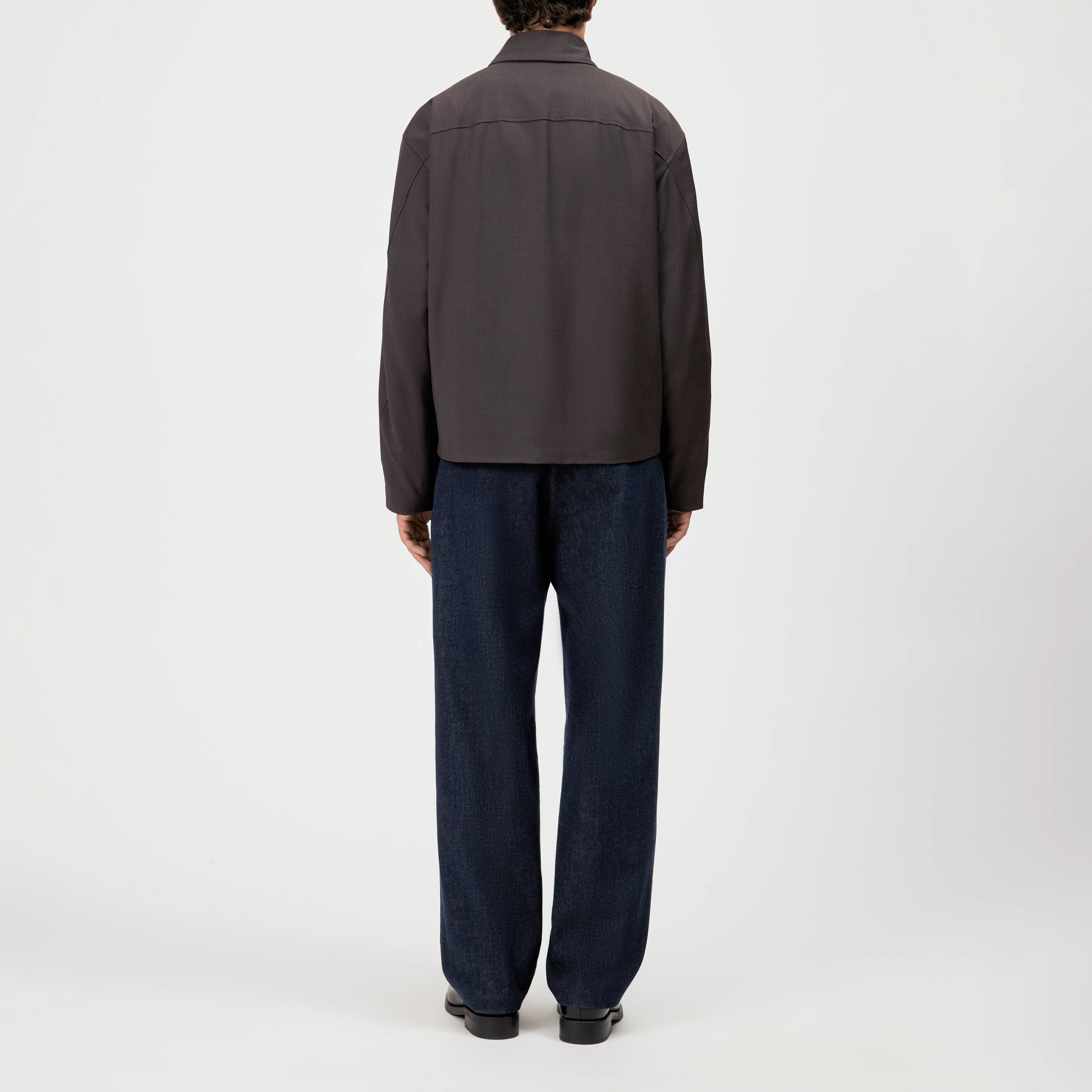 RIKKO - Relaxed fit jacket in flowing fabric - men - brown - Rückansicht
