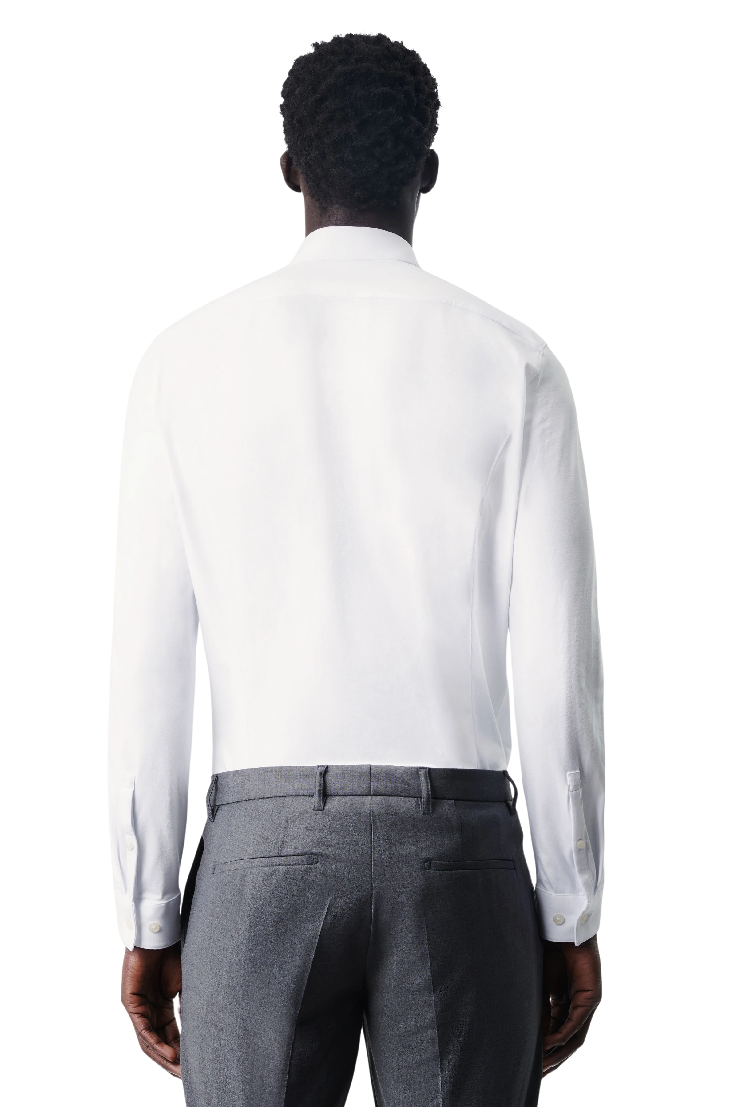 ZED - Classic tight-fit shirt in stretchy jersey - men - white - Rückansicht