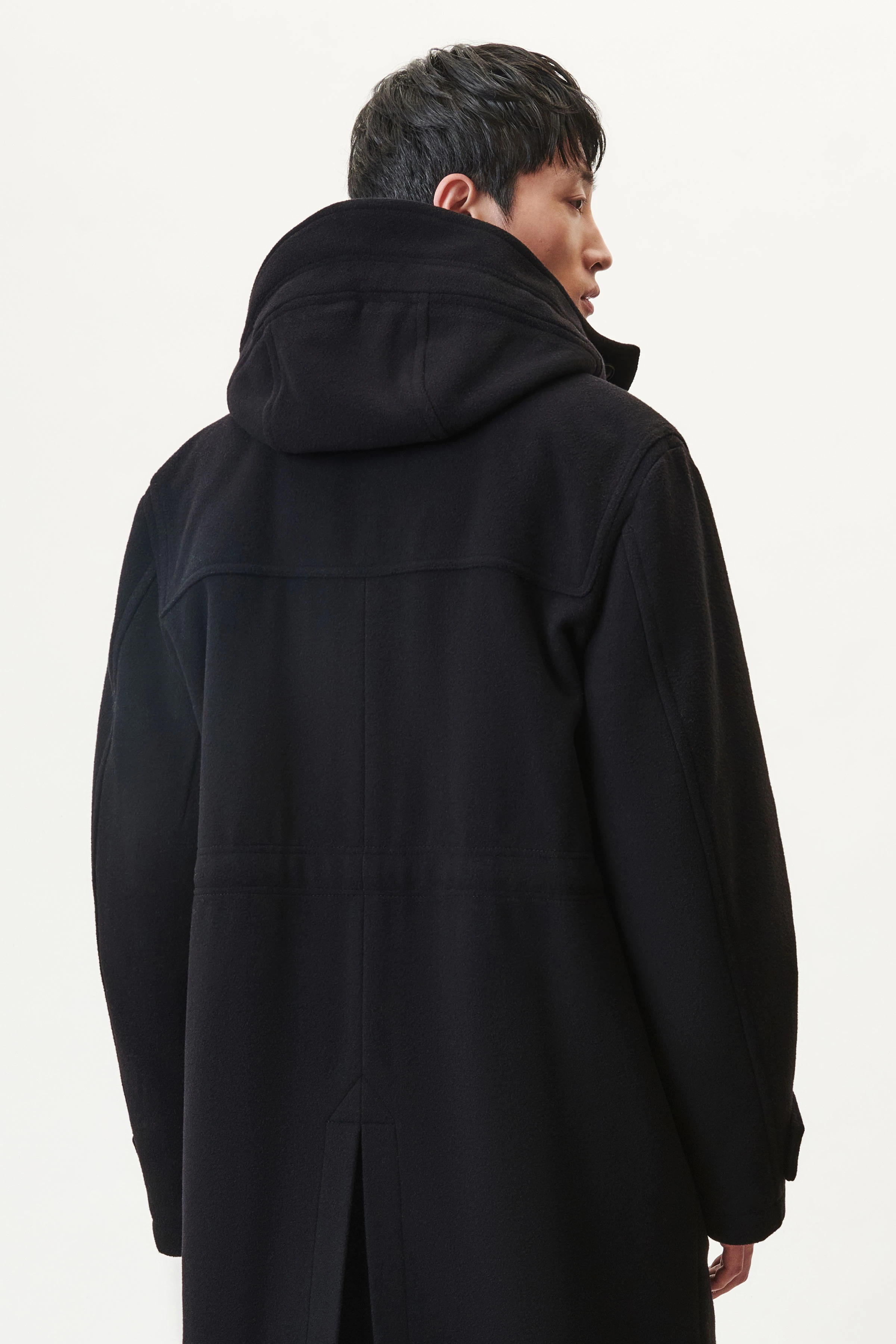 LORION - Parka met kap in wol fleece - heren - zwart - Rückansicht