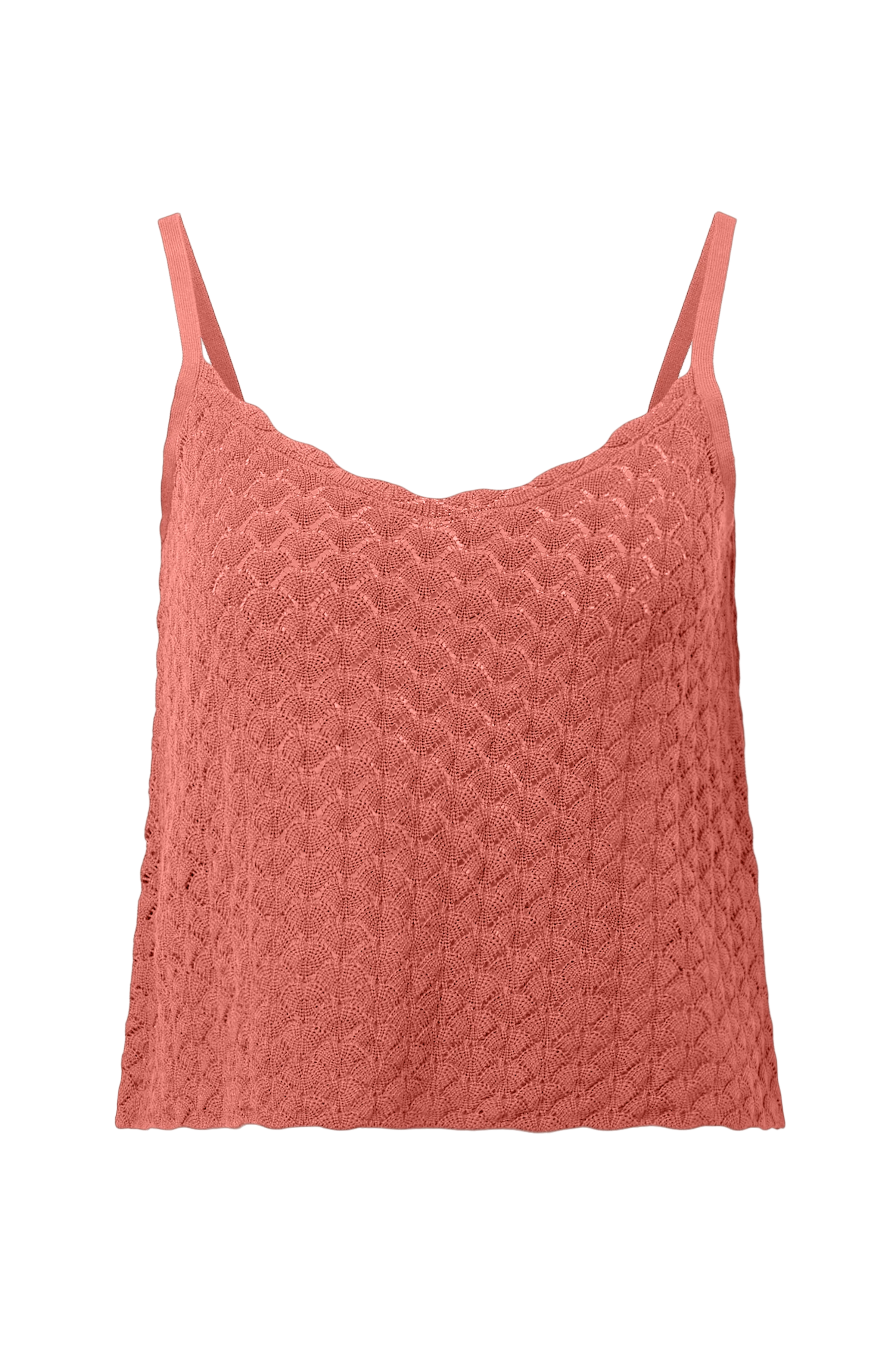 GALVINA - Knitted top in textured cotton - women - orange - Freisteller Frontansicht