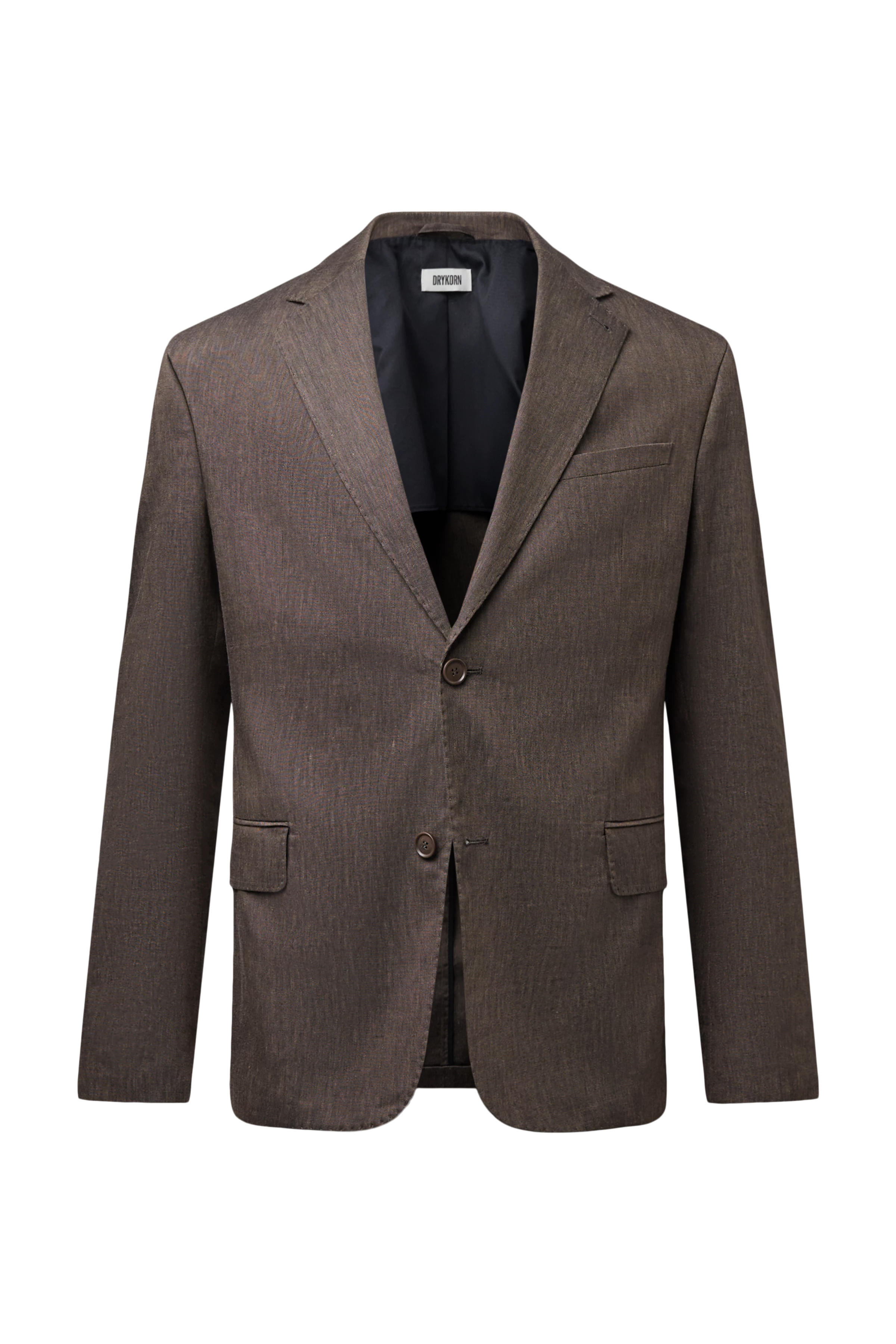 YAMES - Single-breasted blazer in a linen blend - men - brown - Freisteller Frontansicht