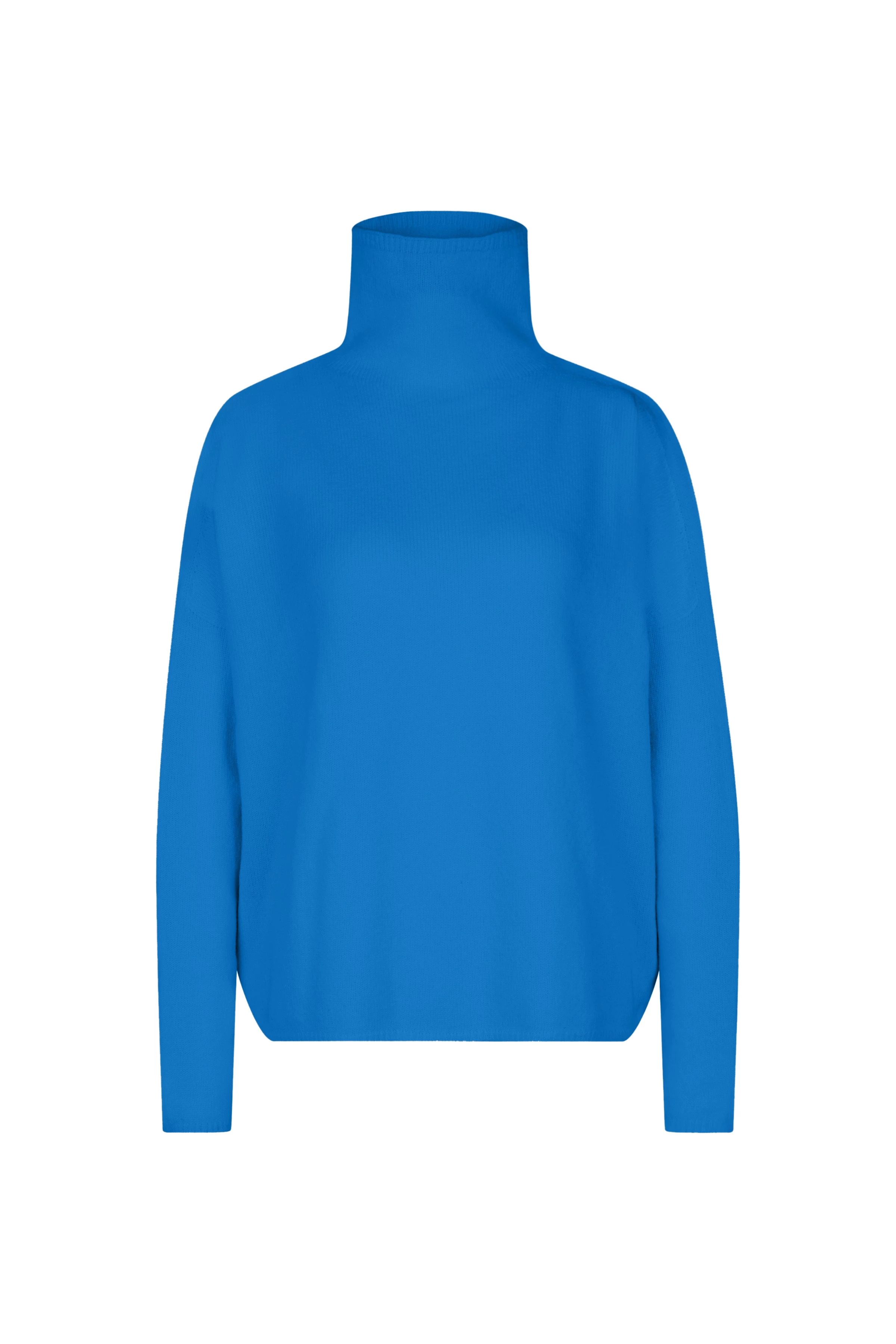 LIORA - Rollkragenpullover in Schurwolle - Damen - blau - Freisteller Frontansicht