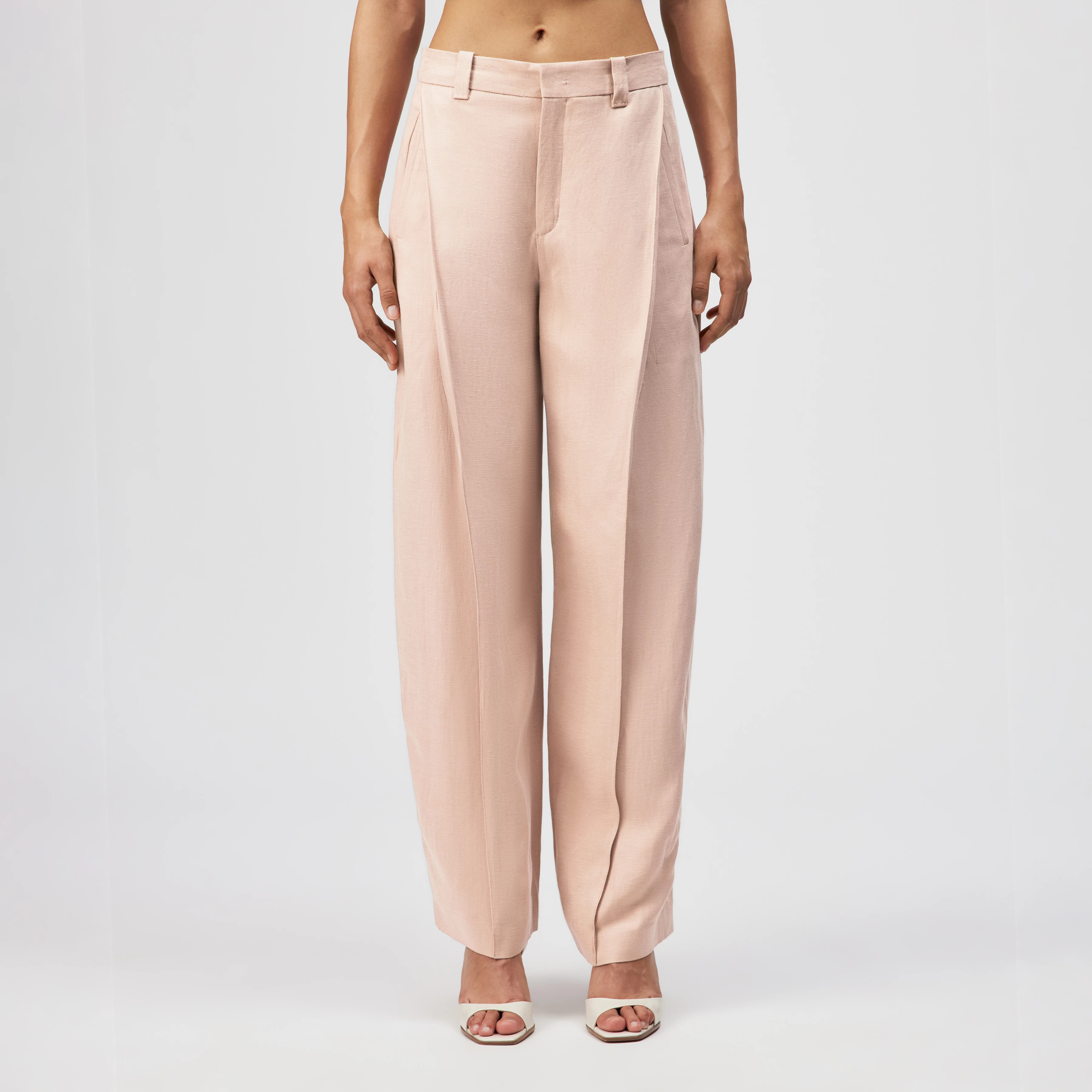 UNPACK - Leinenhose in fließendem Twill - Damen - orange - Frontansicht