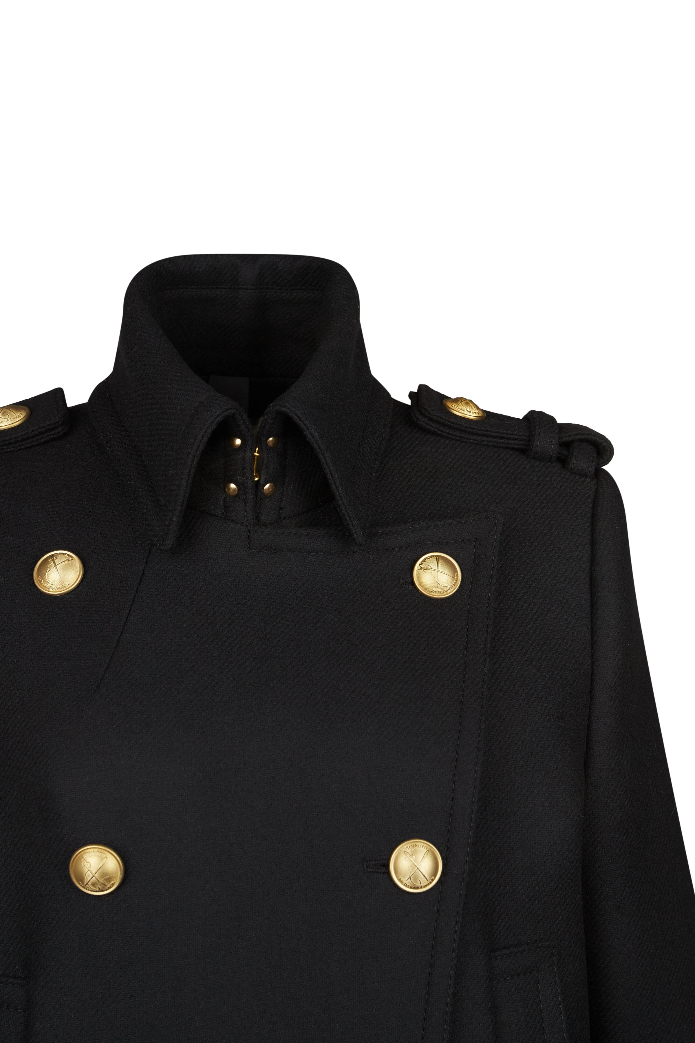 HAWDON_2 - manteau militaire en mélange de laine - women - noir - Freisteller Detailansicht