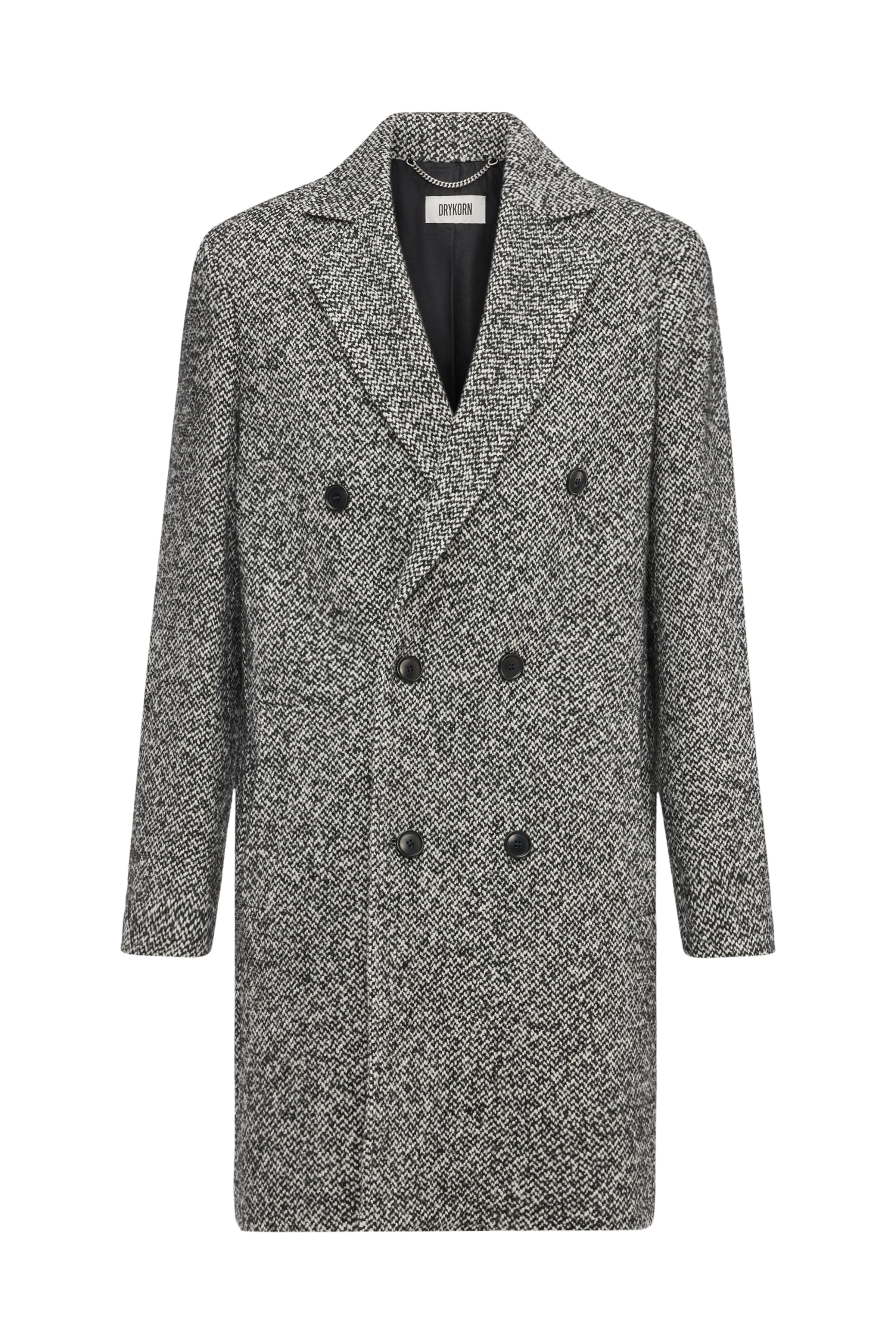 NEKOLA - Doppelreihiger Mantel in Woll-Mix - Herren - schwarz - Freisteller Frontansicht