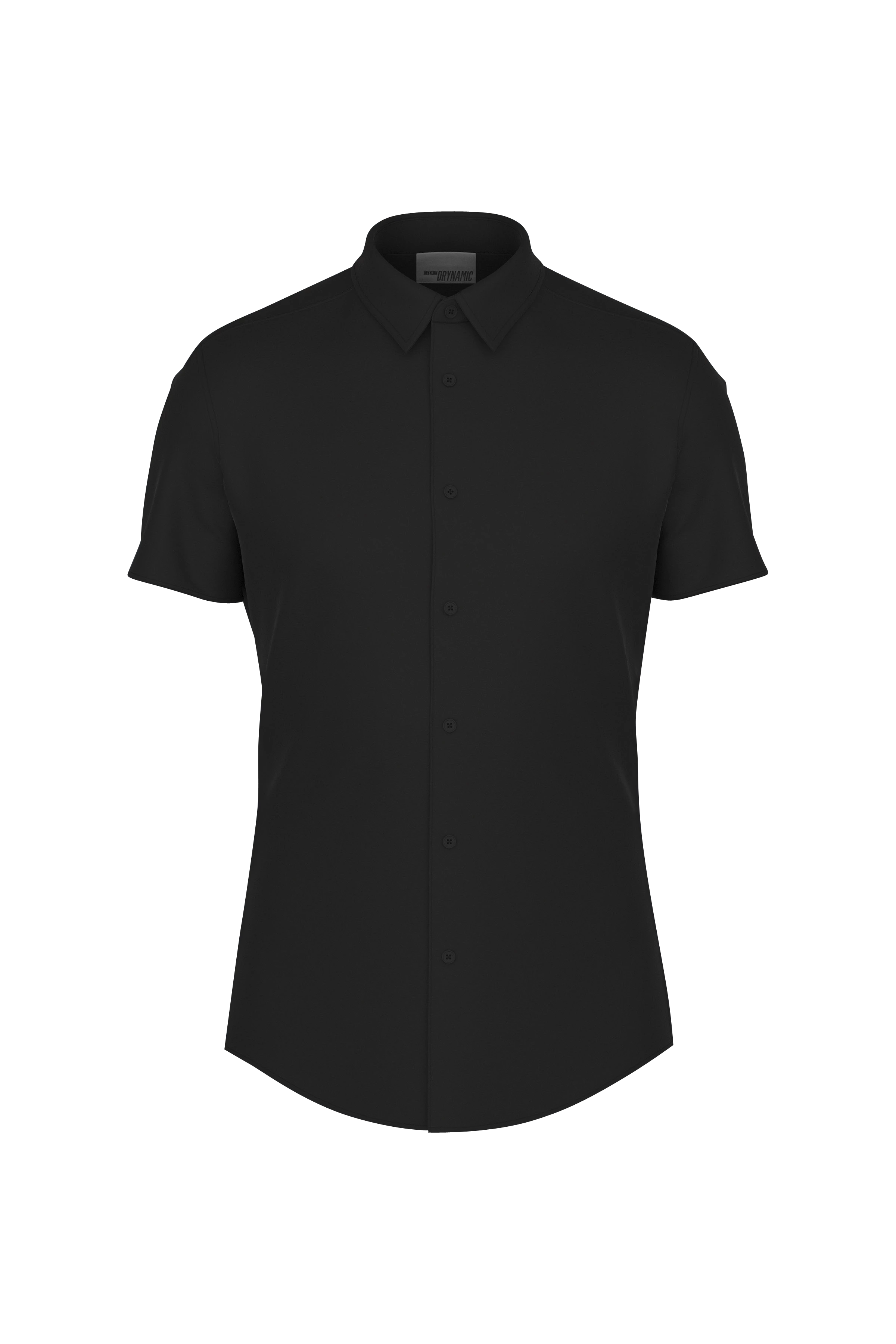 SPIN - Kurzarmhemd aus Baumwolle - Herren - schwarz - Freisteller Frontansicht