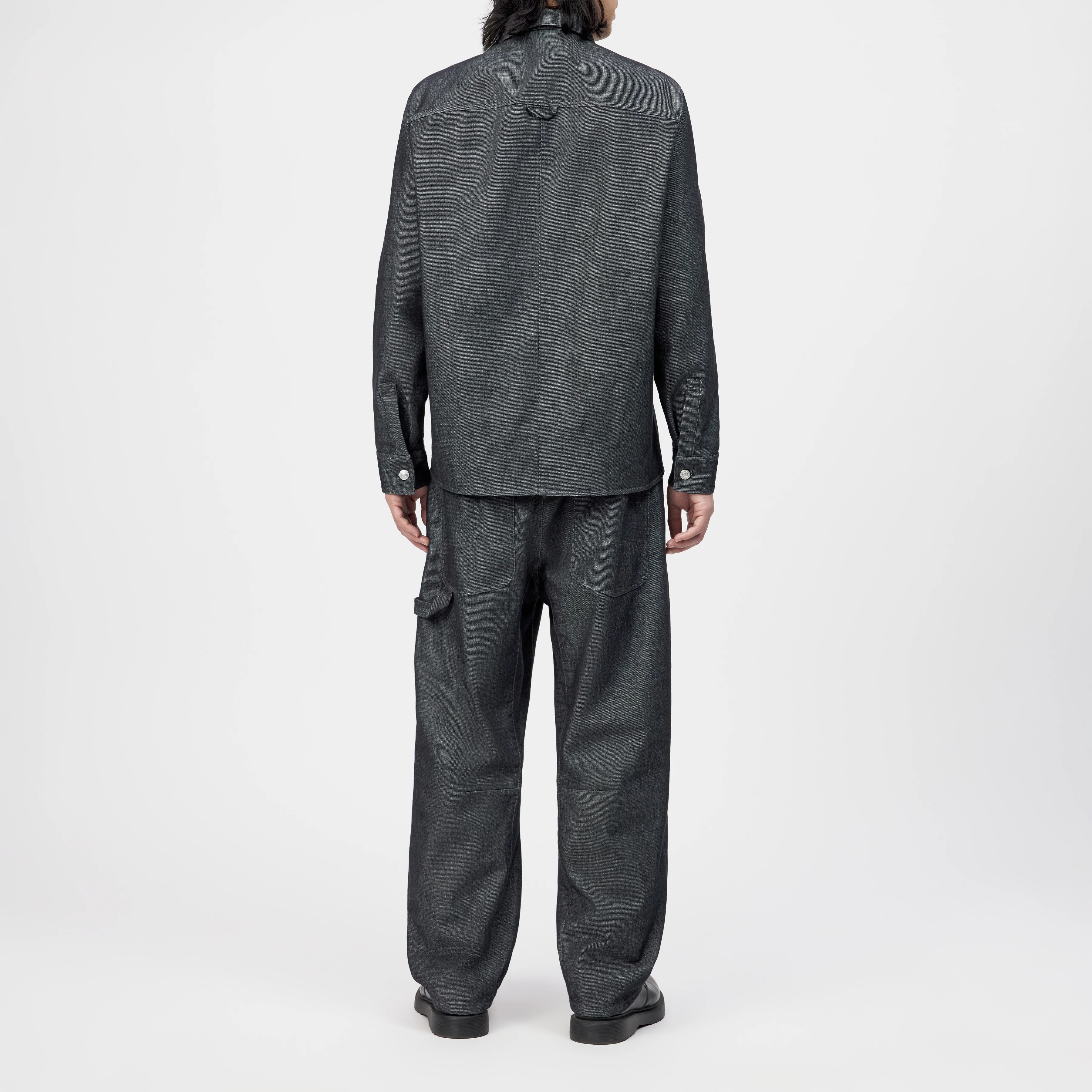 DIEGGO - Overshirt mit Brusttasche in Raw-Denim-Look - Herren - blau - Rückansicht