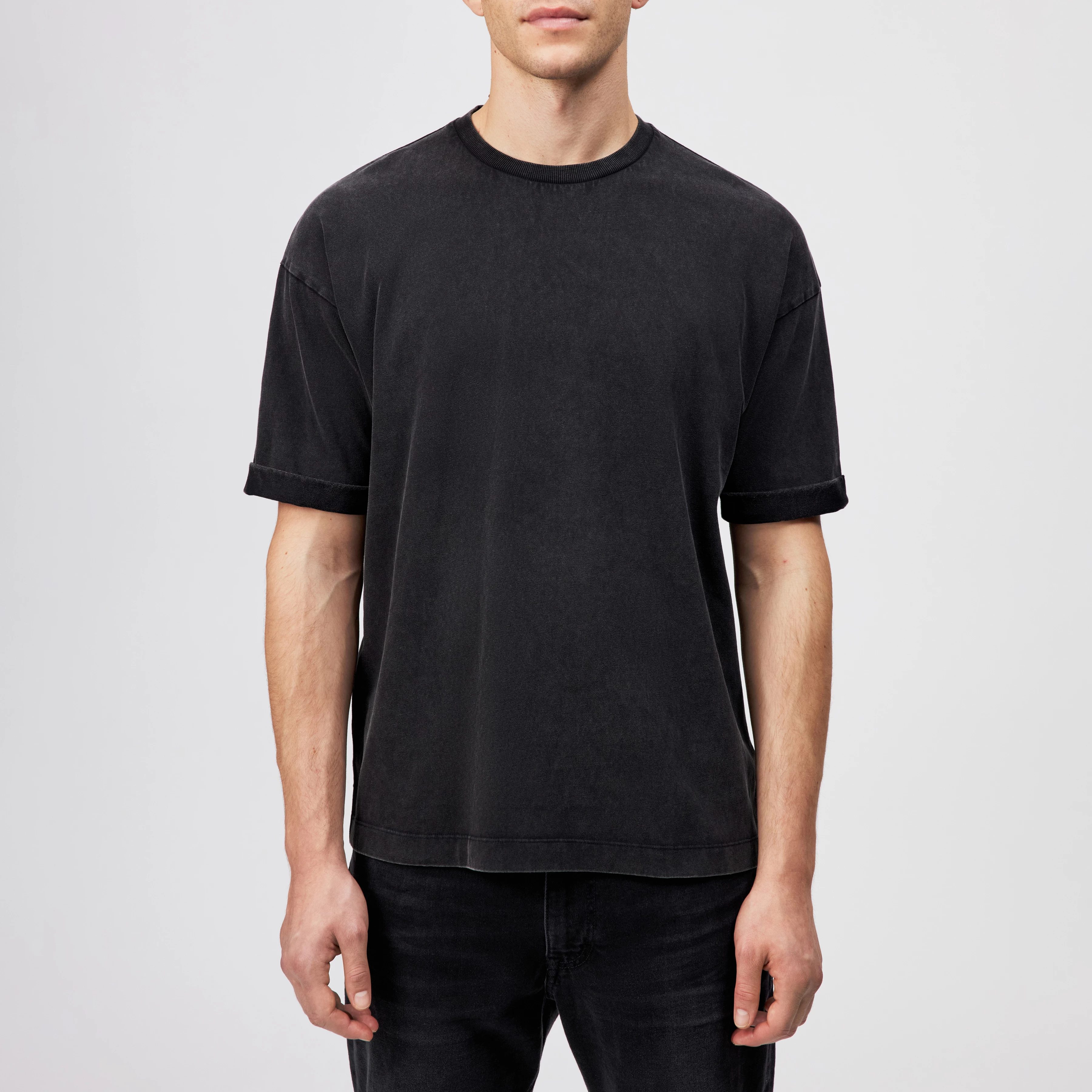 NOLIEN - Loose T-shirt in soft jersey - men - grey - Frontansicht