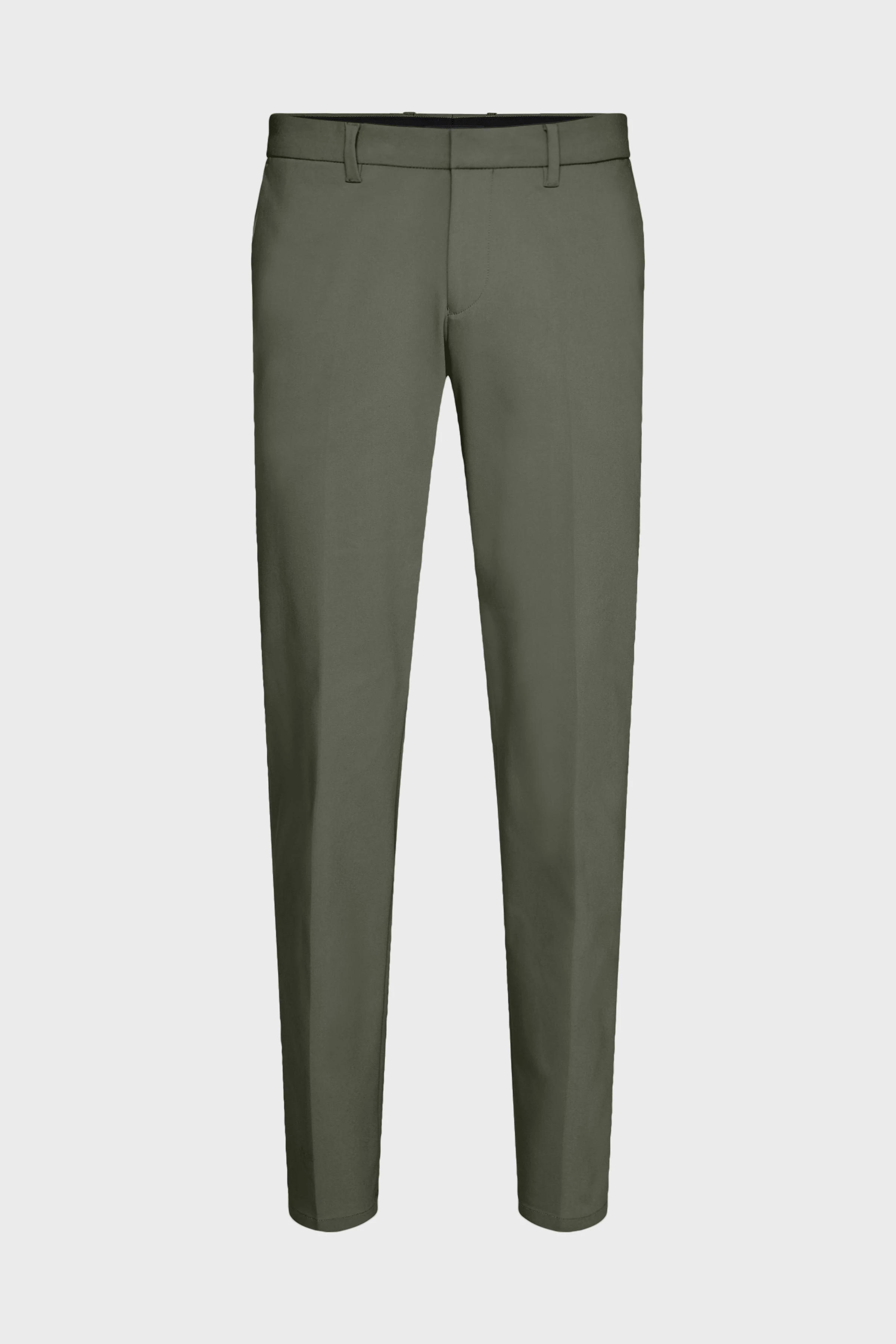 SIGHT - slim fit chino in technostretch satijn - heren - groen - Freisteller Frontansicht