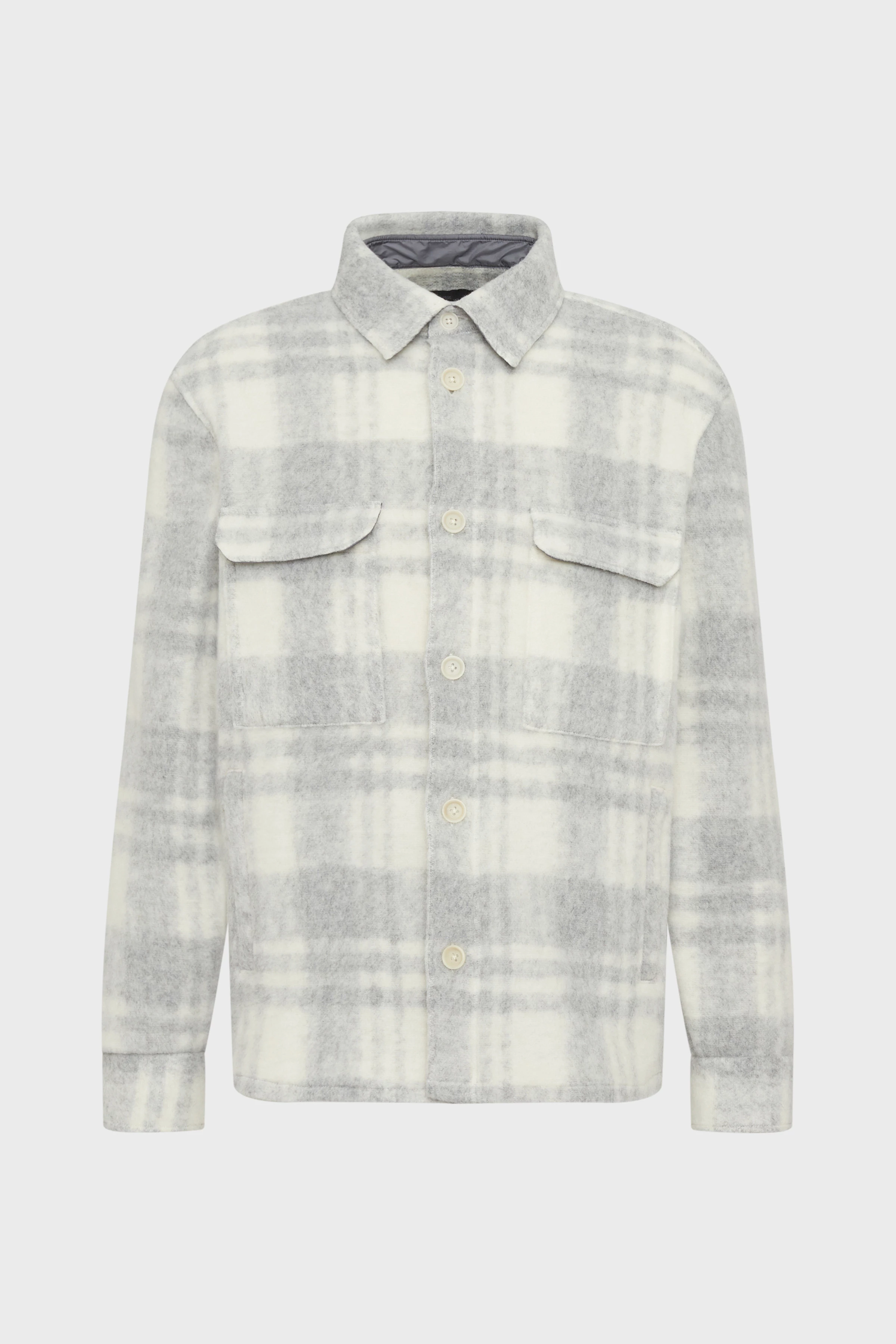 HEZAN - Overshirt in heavy Jersey - Herren - grau - Freisteller Frontansicht