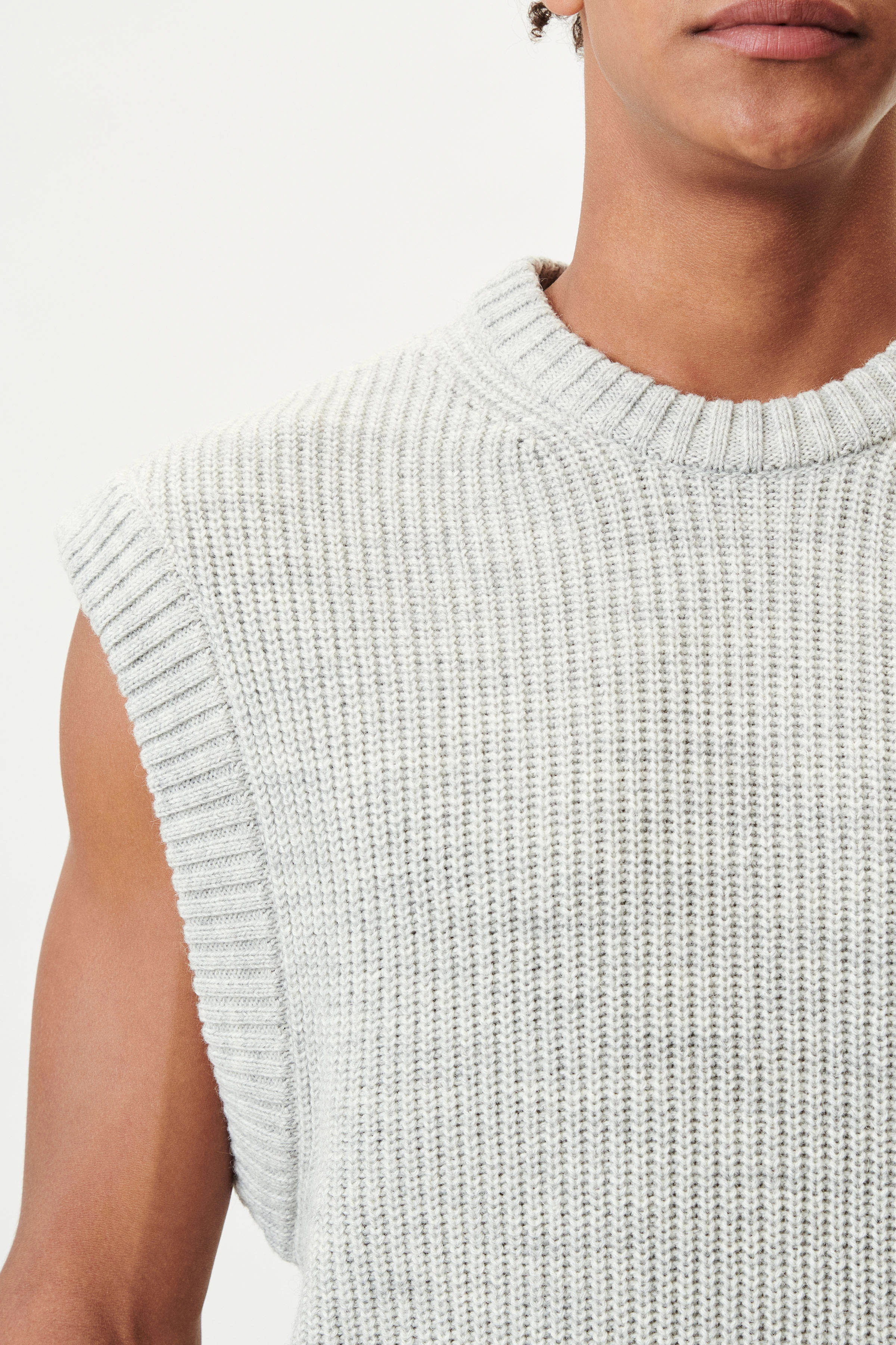 JIMMY - round neck jumper in alpaca-wool mix - men - grey - Seitenansicht