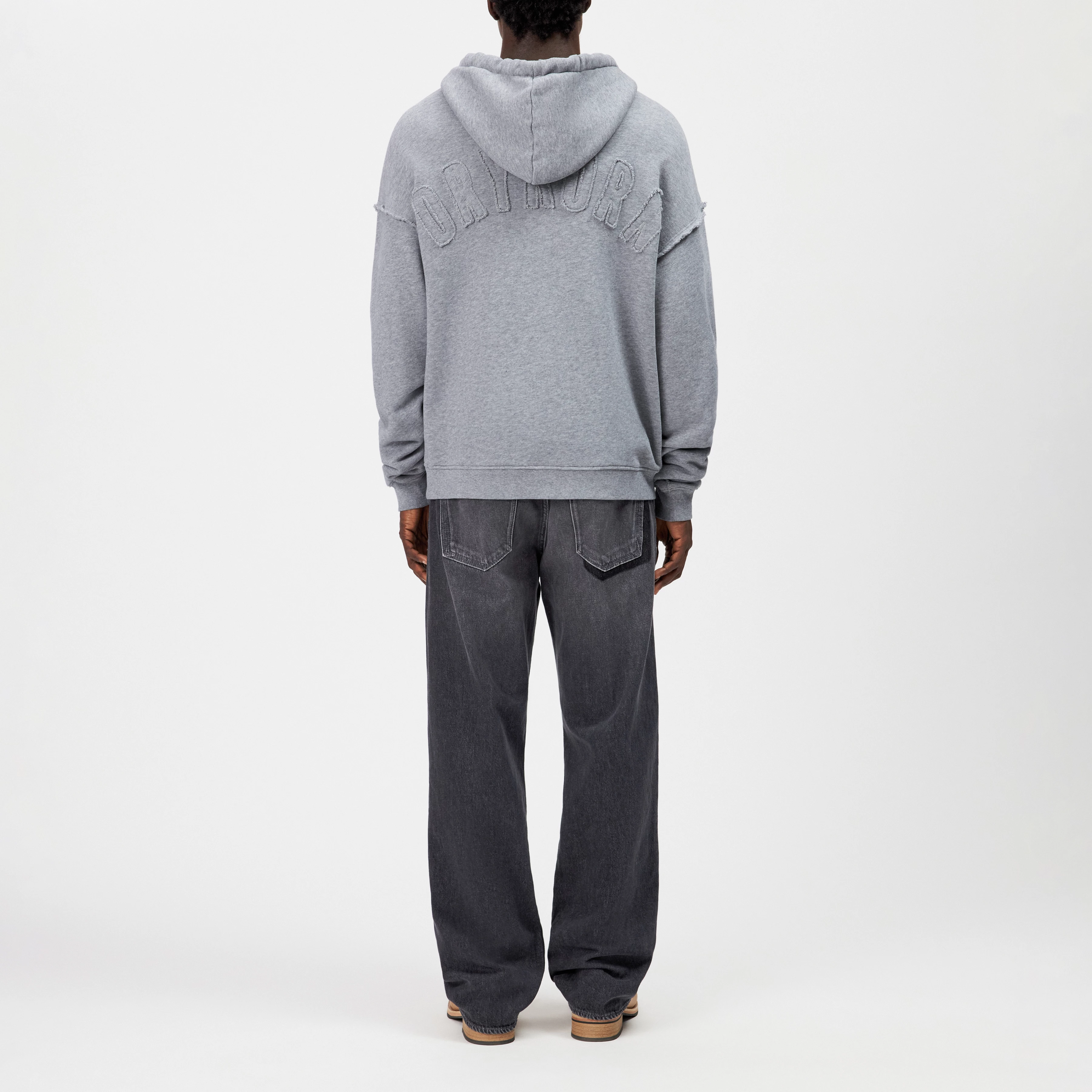 NERIK - Oversized hoodie in marl jersey - men - grey - Rückansicht