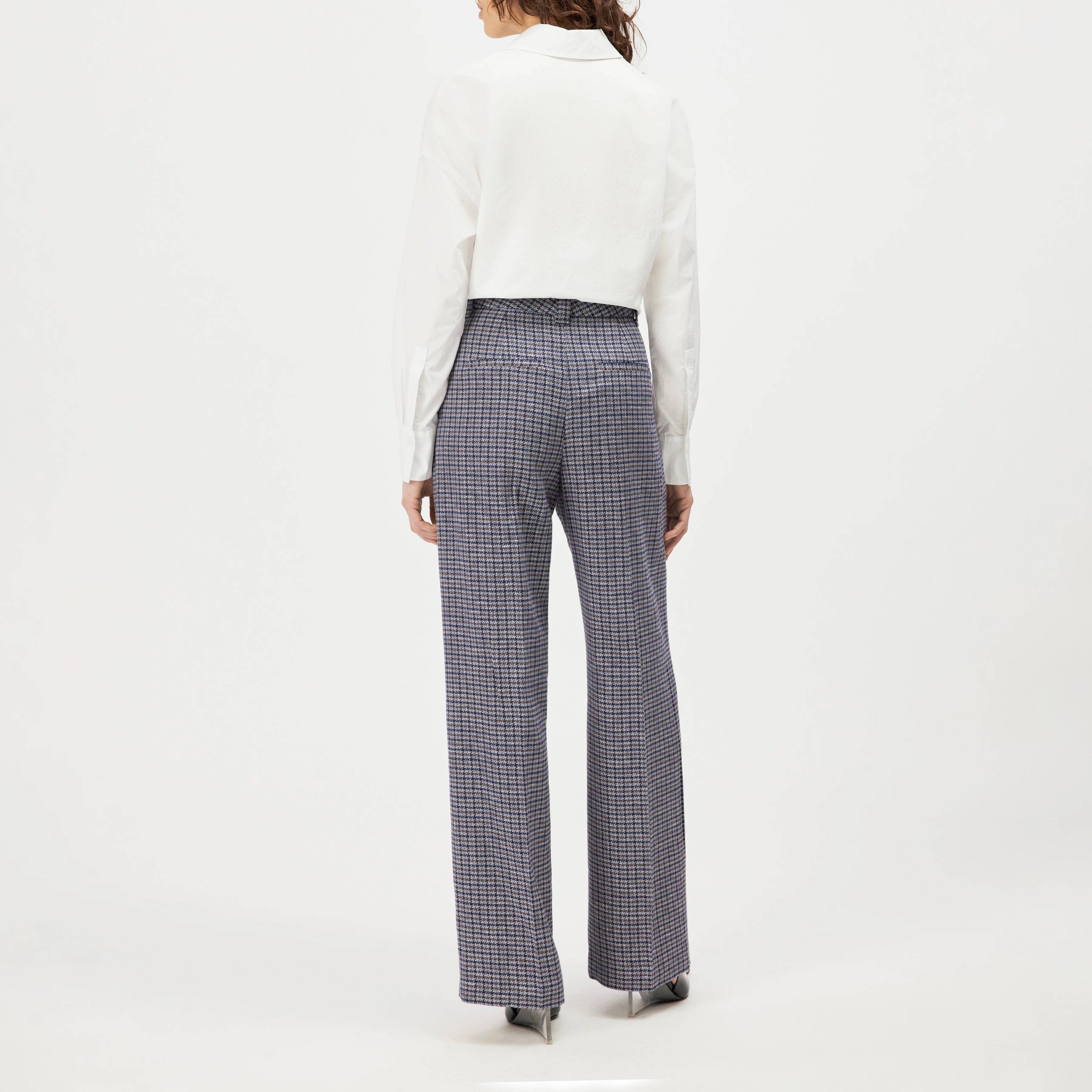 ADUCT - Straight leg tailored trousers - women - blue - Rückansicht