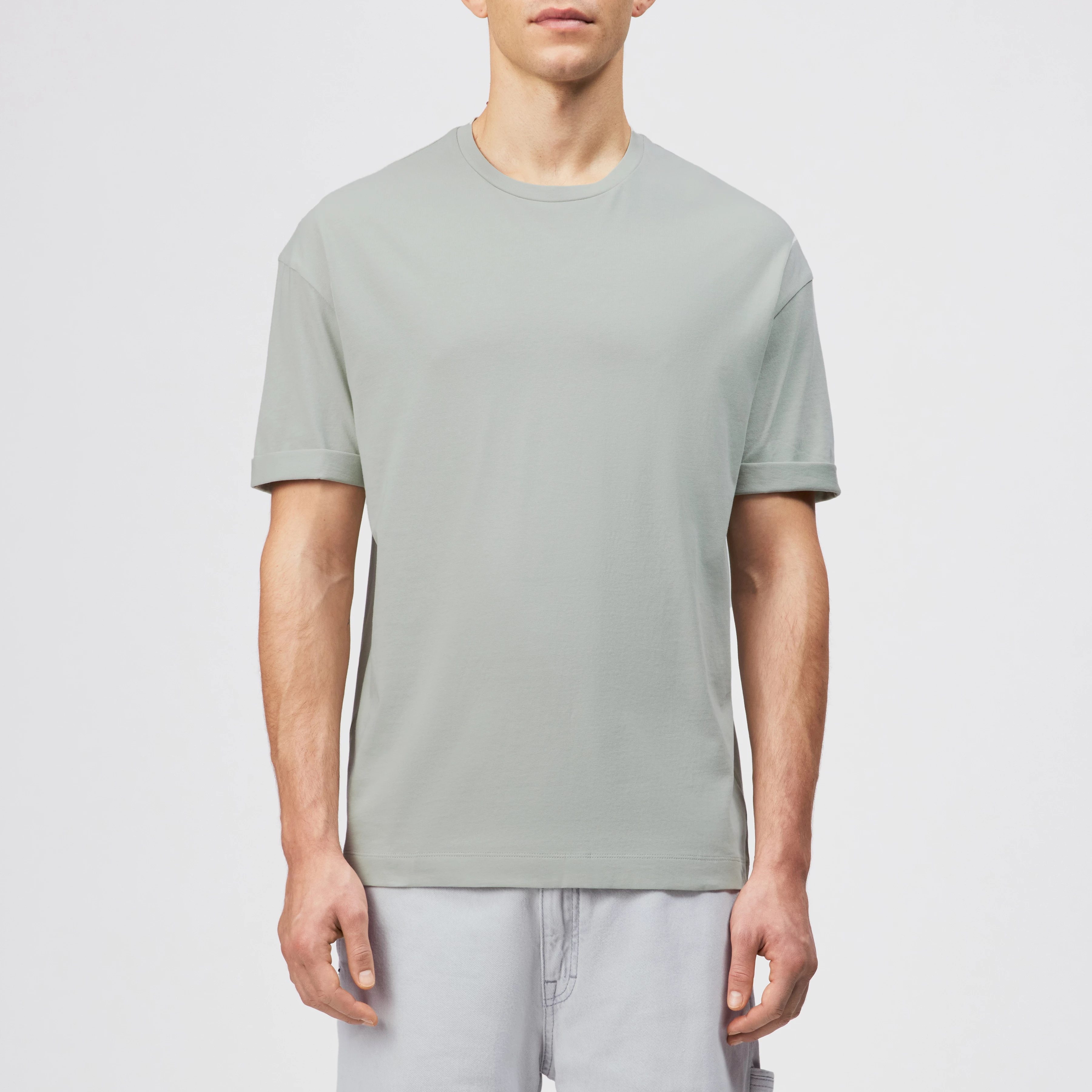 THILO - Relaxed fit T-shirt in pure cotton - men - green - Frontansicht