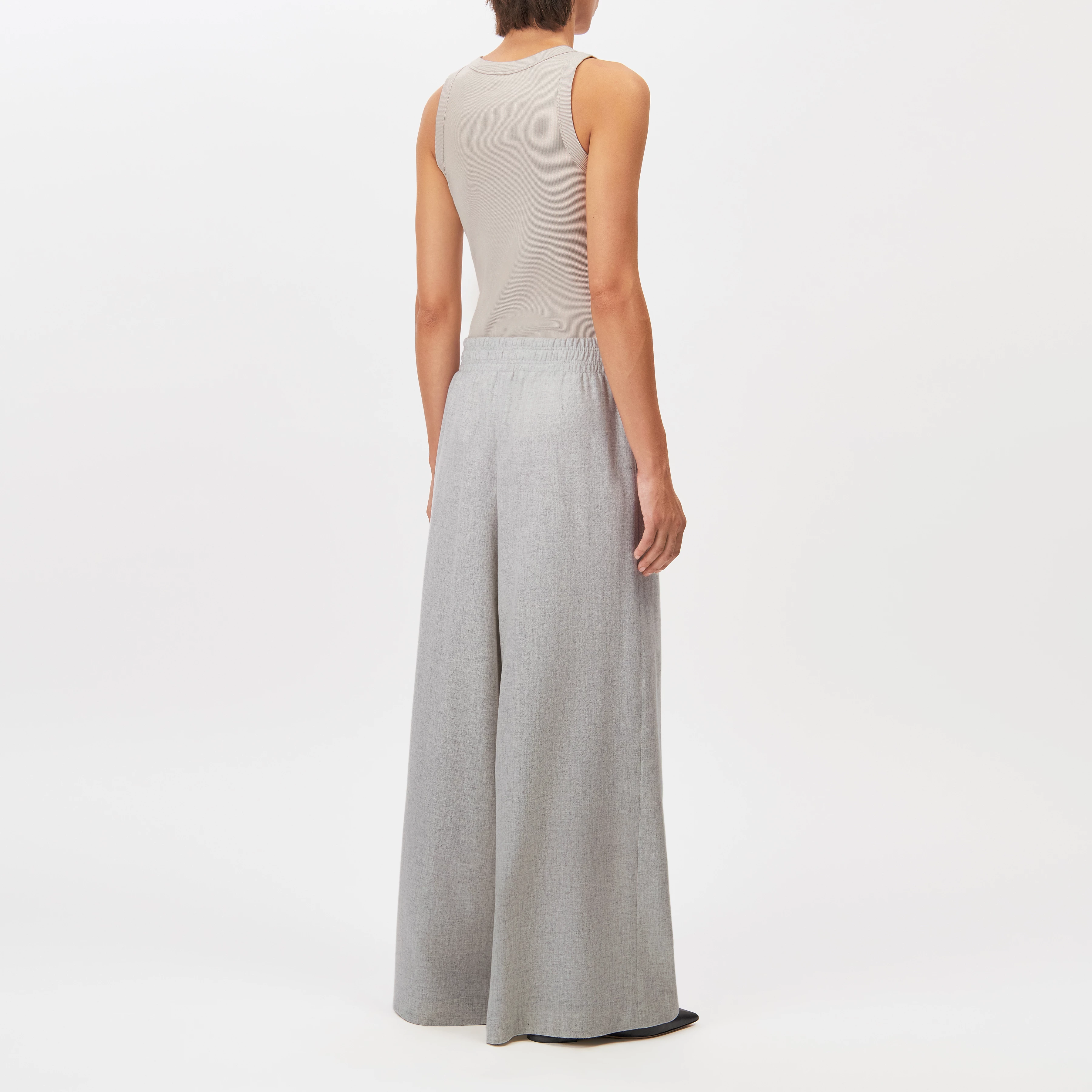 CEILING - Pantalon ample en laine mélangée - women - gris - Rückansicht