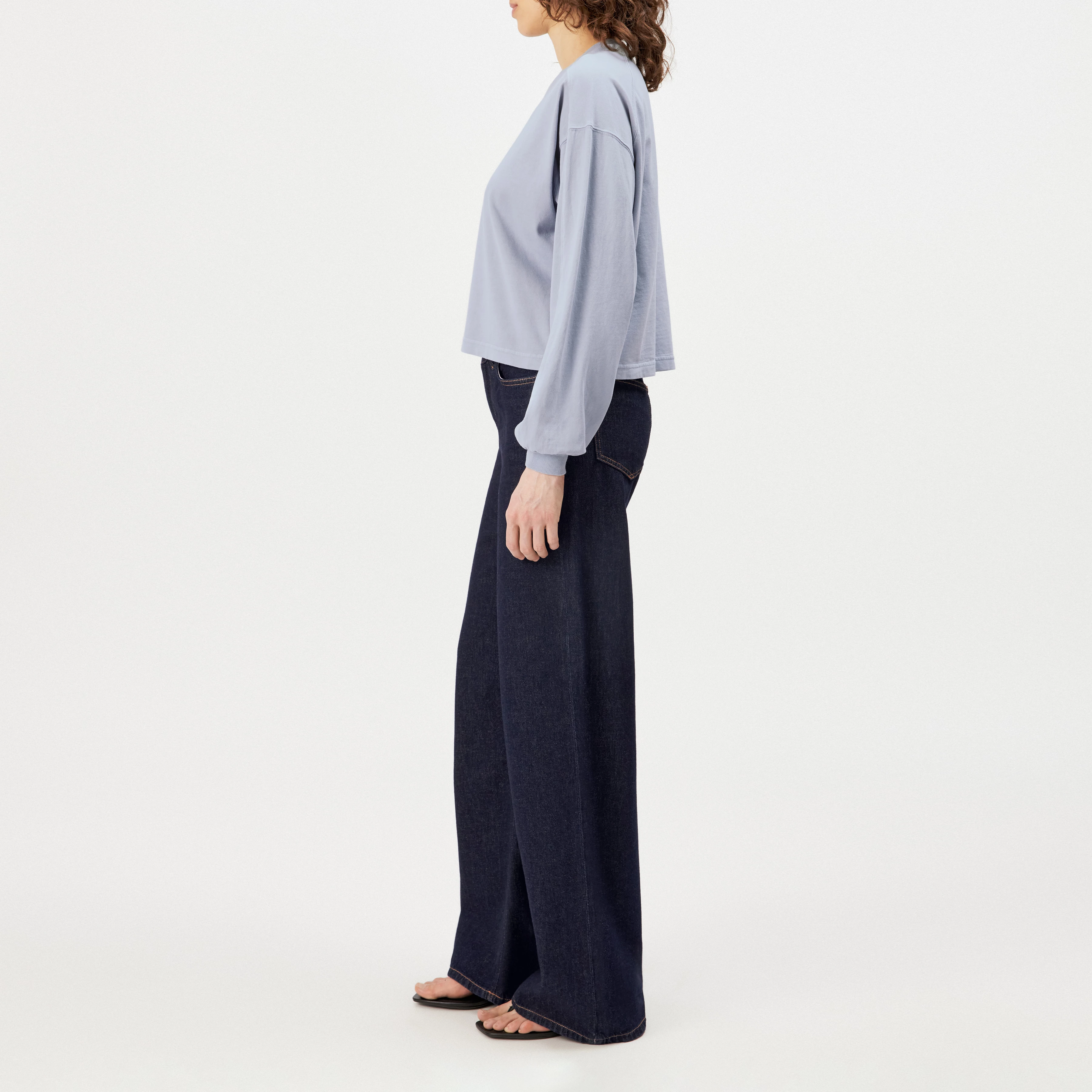 KELAI - Casual relaxed-fit cotton sweatshirt - women - blue - Seitenansicht