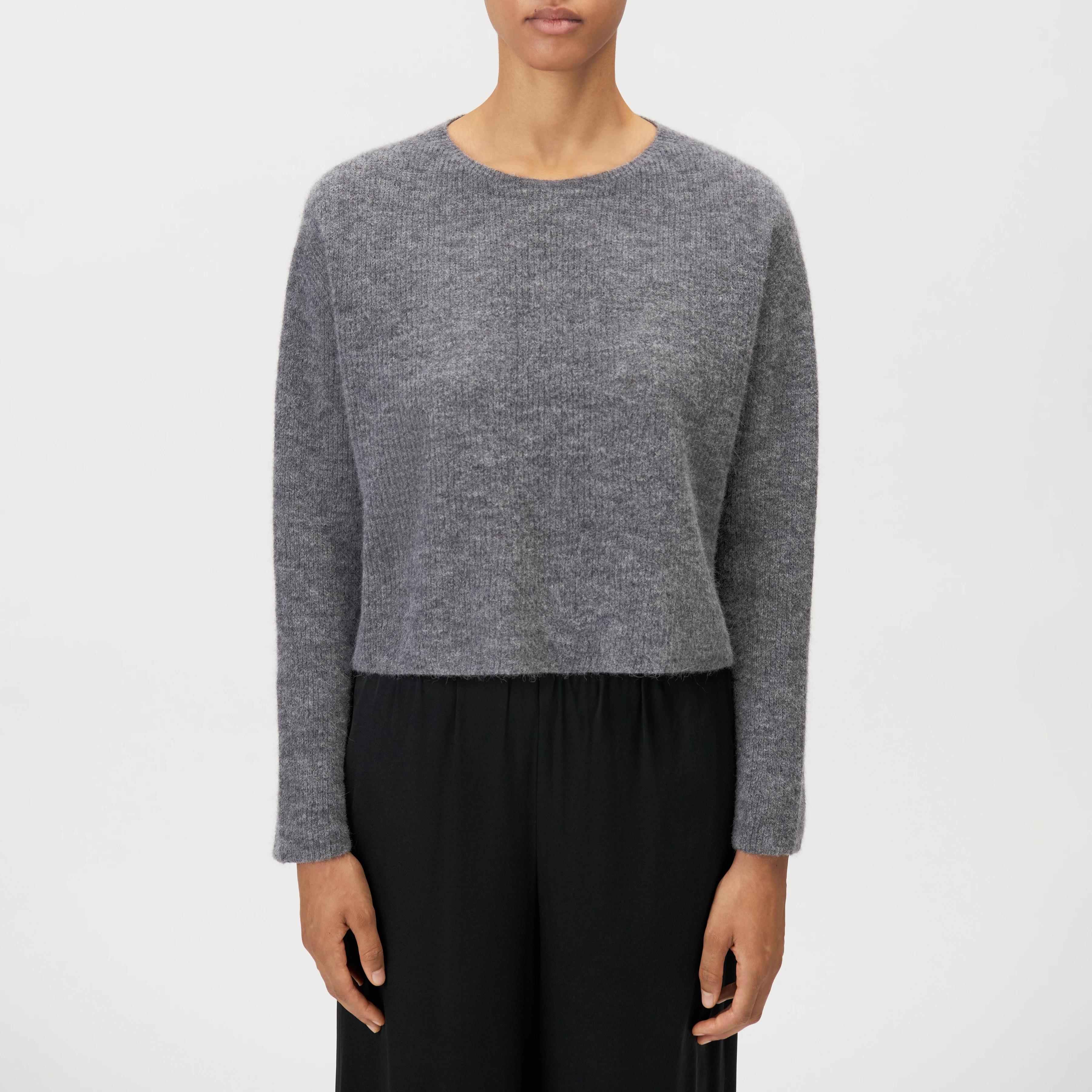 IMENY - Short Suri Alpaca blend jumper - women - grey - Frontansicht