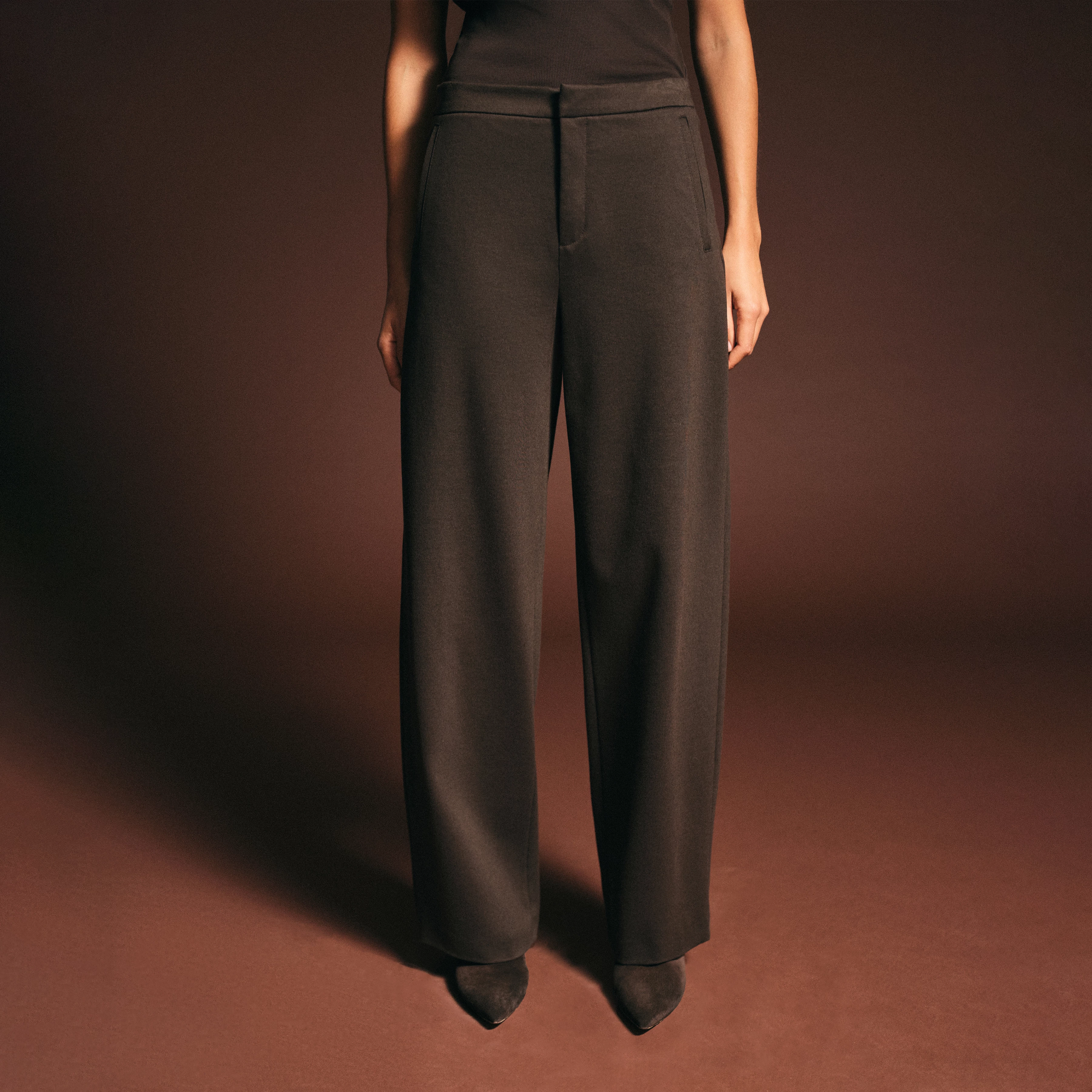 FAE_0 - Hose mit Barrel-Leg in Viskose-Mix - Damen - braun