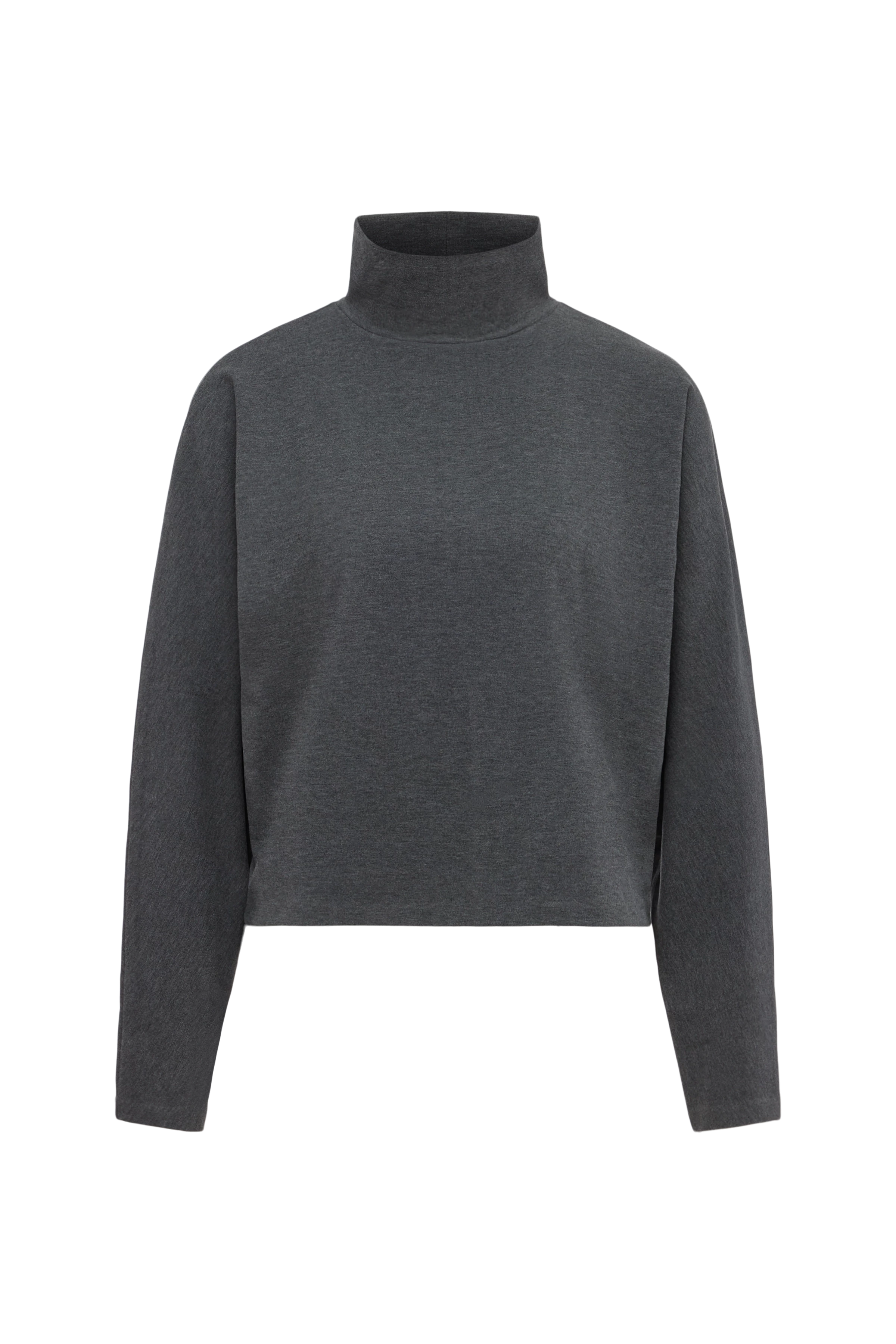 ASIRAL - Batwing Shirt in Lyocell-Mix mit Wolloptik - Damen - grau - Freisteller Frontansicht