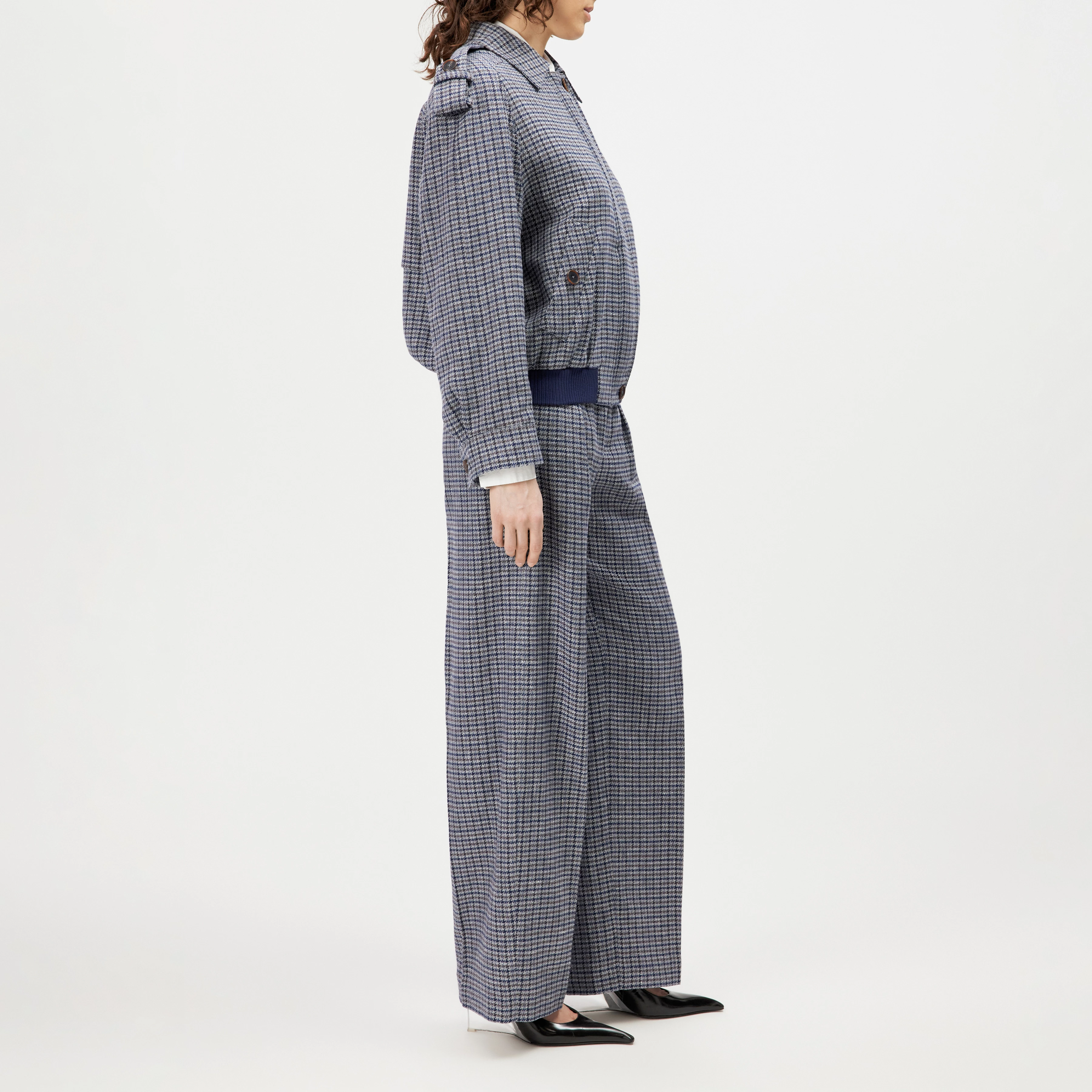 DUNDALE - Oversized Bomberjacke in Baumwoll-Leinen-Mix - Damen - blau - Seitenansicht