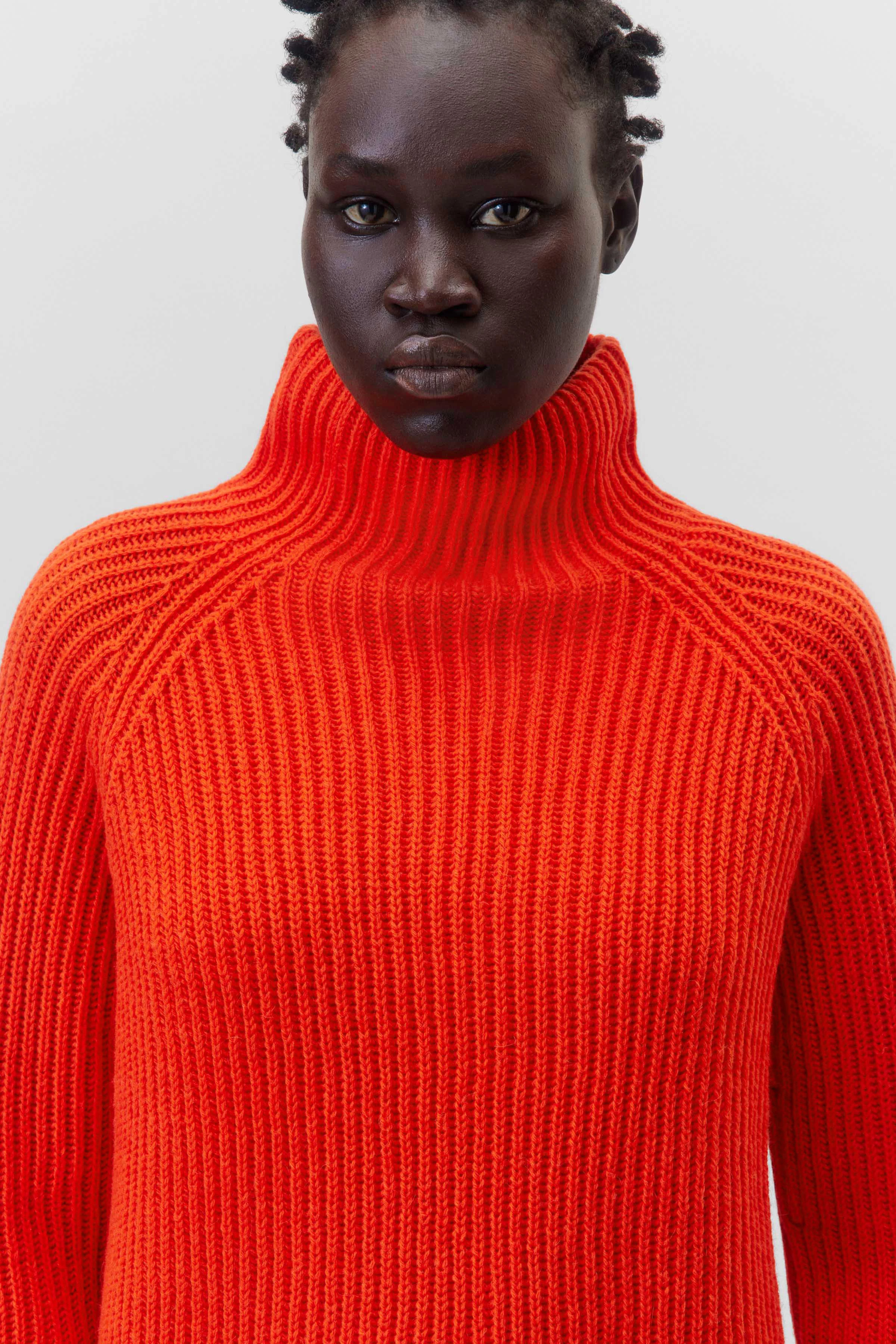 ARWEN - turtleneck jumper in alpaca-wool mix - women - orange - Frontansicht