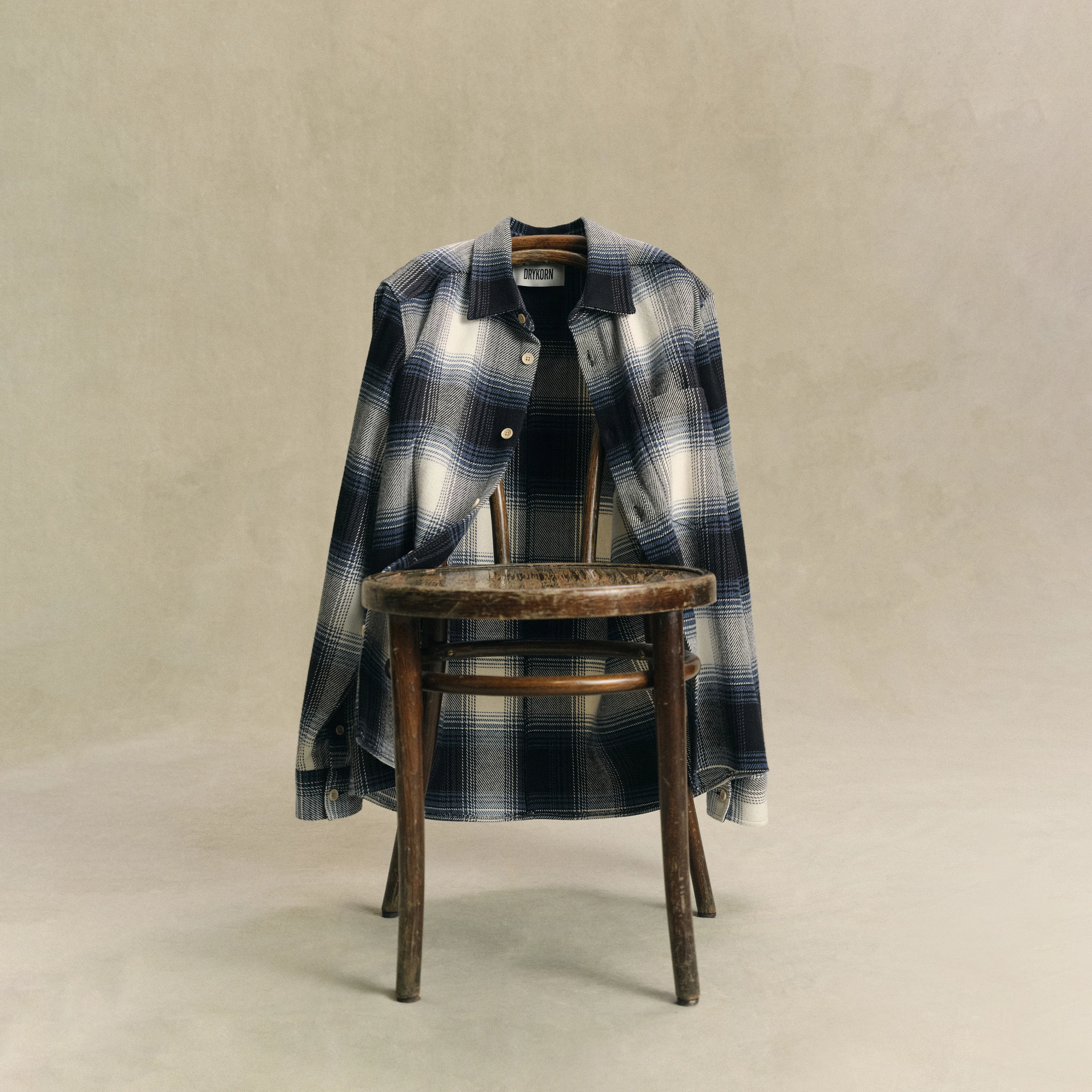 DIEGGO - Overshirt mit Brusttasche in Karo - Herren - blau