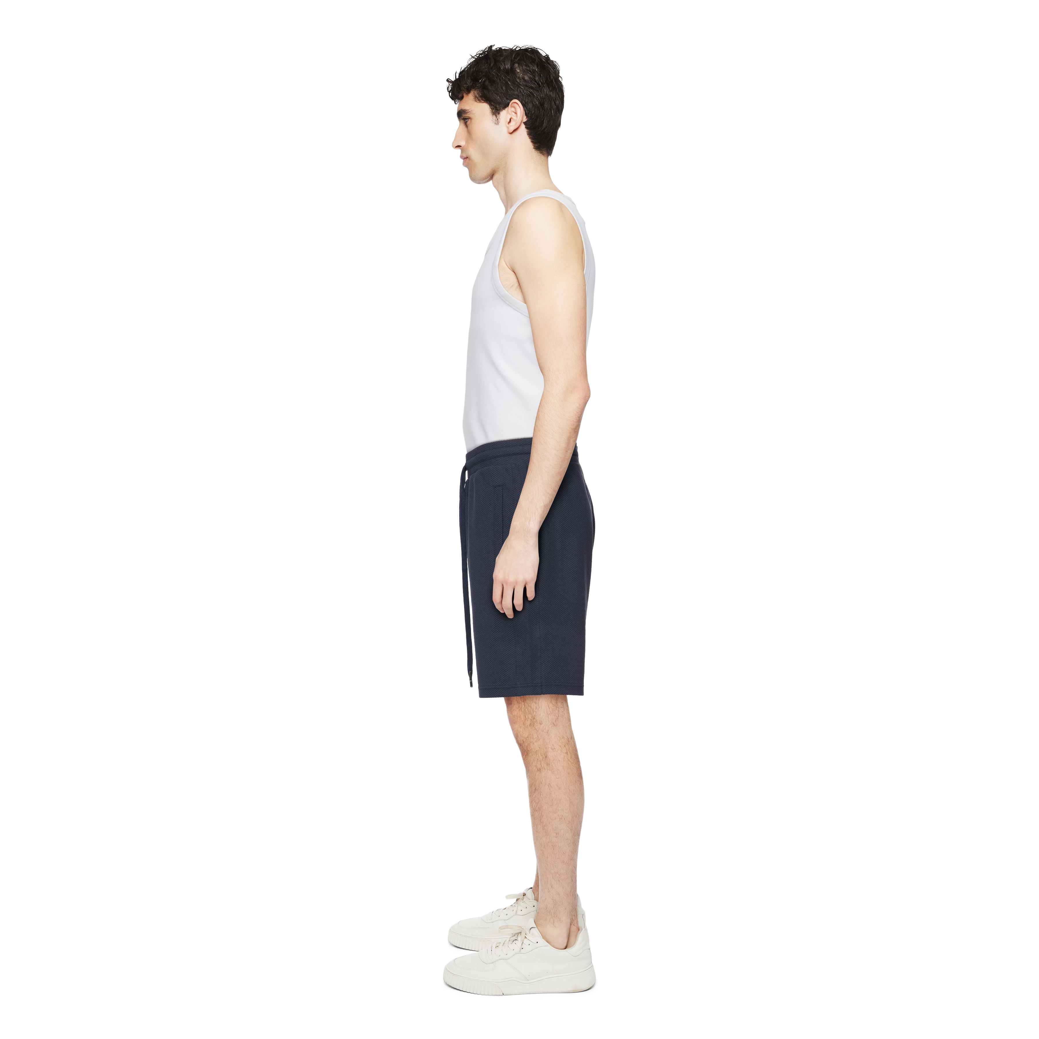 BRIKKO - Casual shorts in blended cotton - men - blue - Seitenansicht