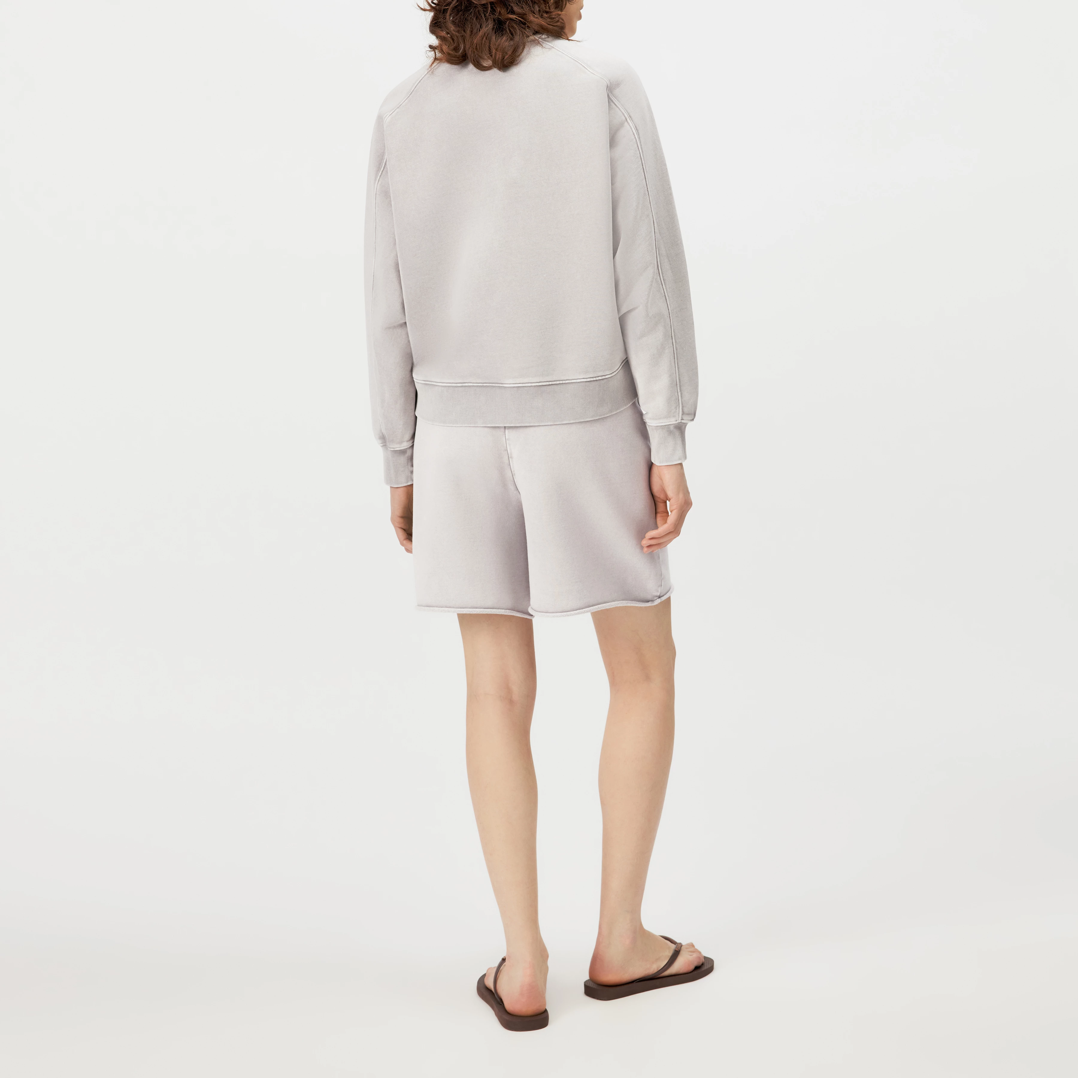 KOLIJA_P4 - Relaxed fit sweatshirt in pure cotton - women - grey - Rückansicht