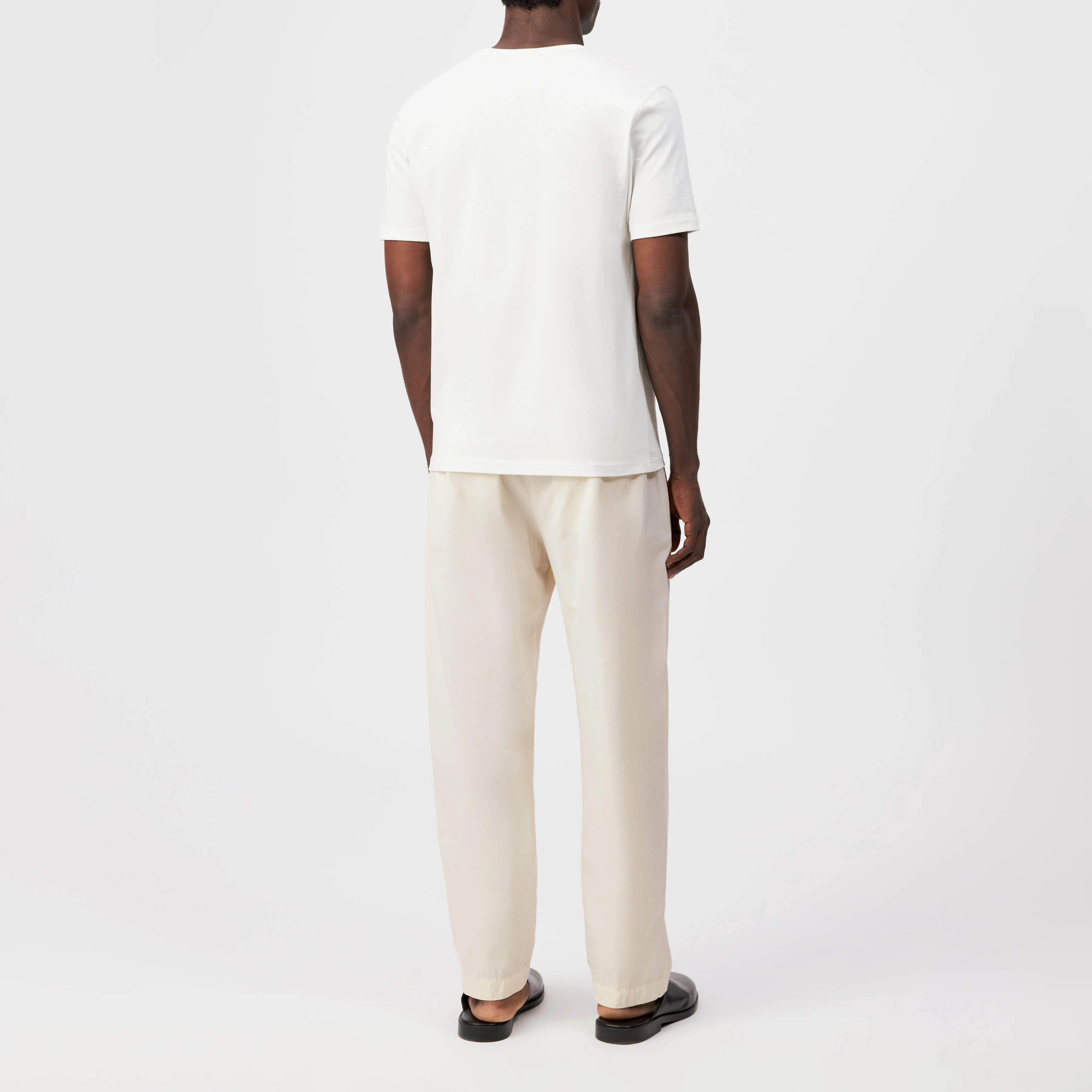 JULIENO - Slim Fit T-shirt van puur katoen - heren - off white - Rückansicht