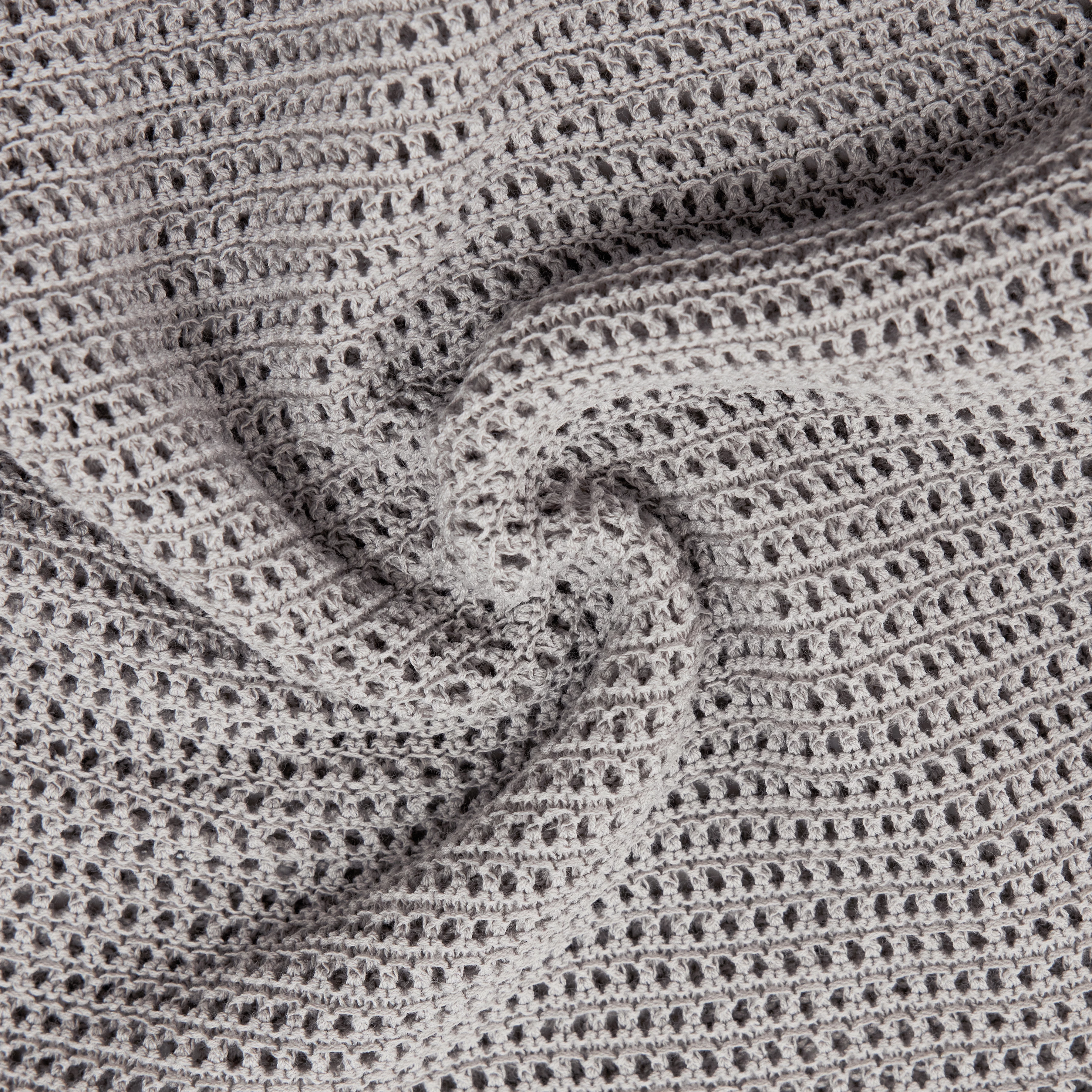 SANIDY - Chunky knit short sleeve in cotton blend - women - grey - Materialbild (B2C)