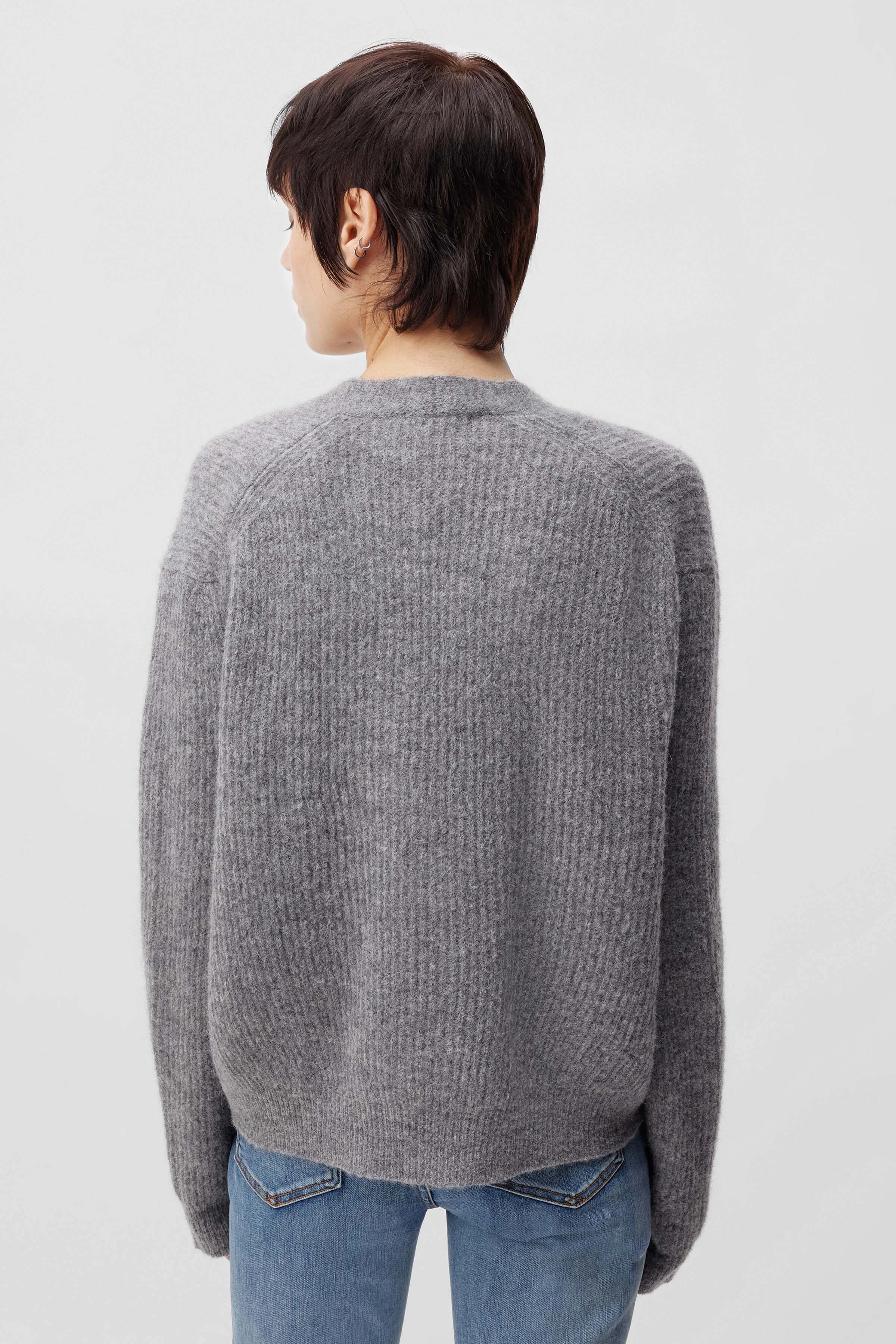 SONTJE - Cardigan in alpaca-wool mix - women - grey - Rückansicht