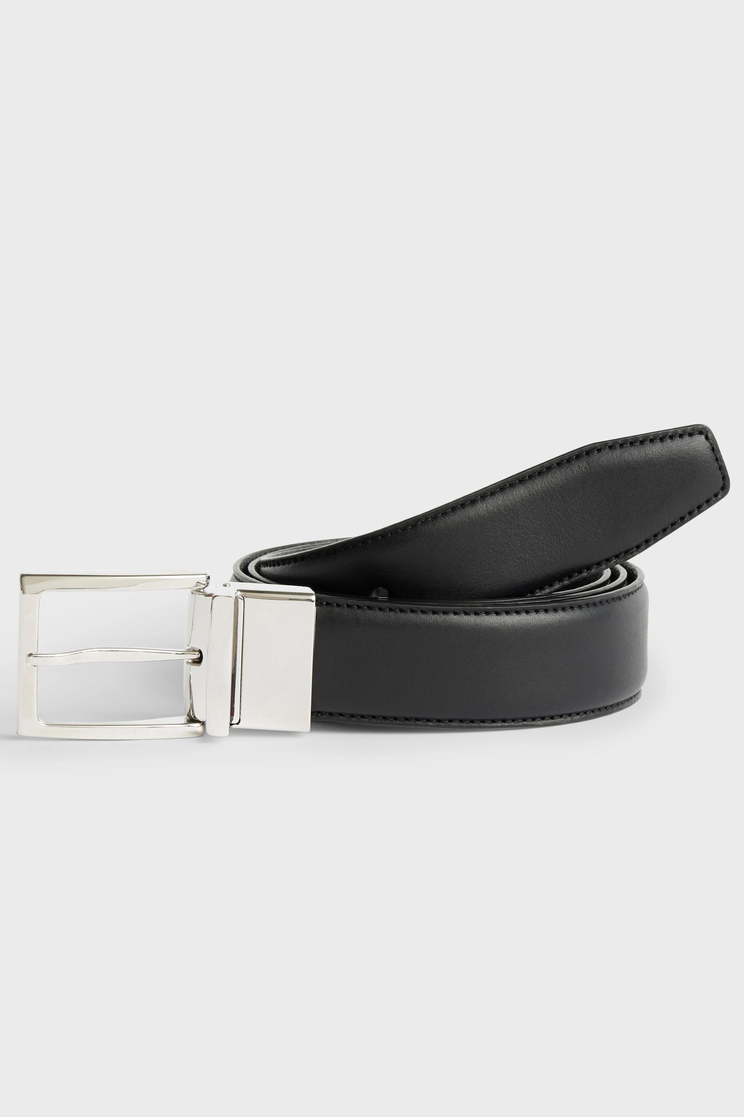 RABBON - Leather belt - unisex - Natural Aluminium - Freisteller Rückansicht
