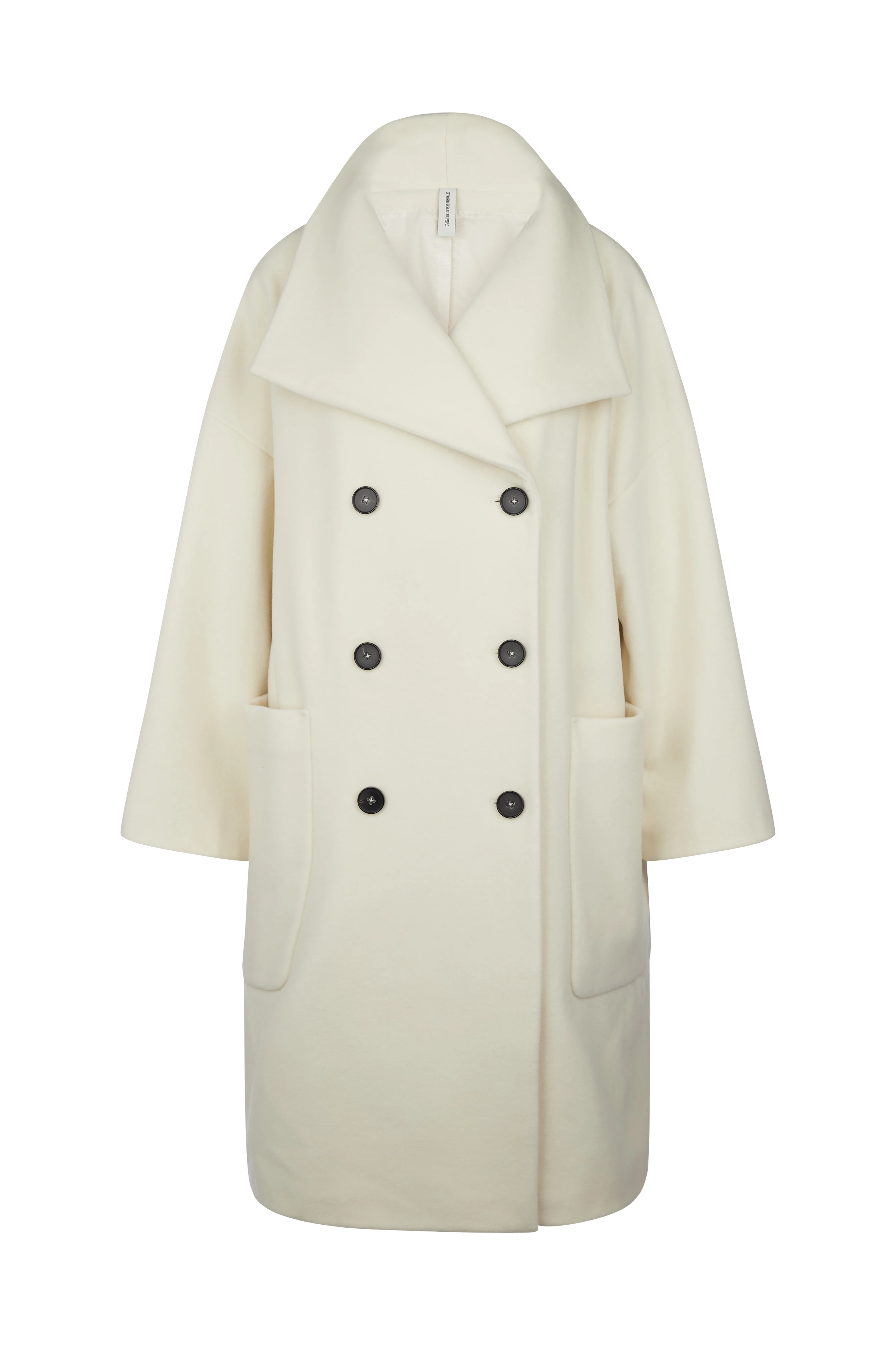 THEYDON - Oversized Mantel in Wollflausch - Damen - off white - Freisteller Frontansicht