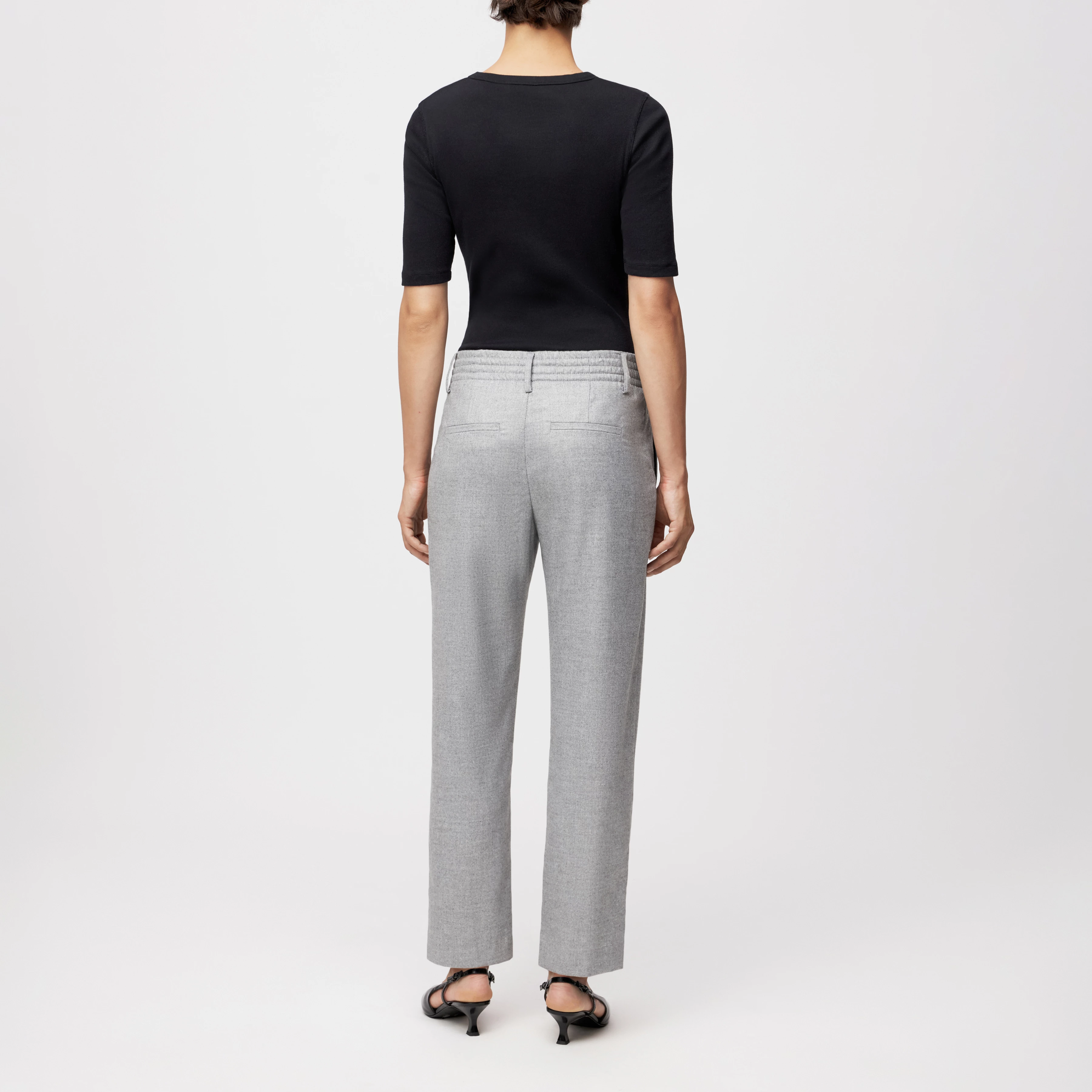 DISPATCH_0 - Pleated trousers in soft flannel - women - grey - Rückansicht