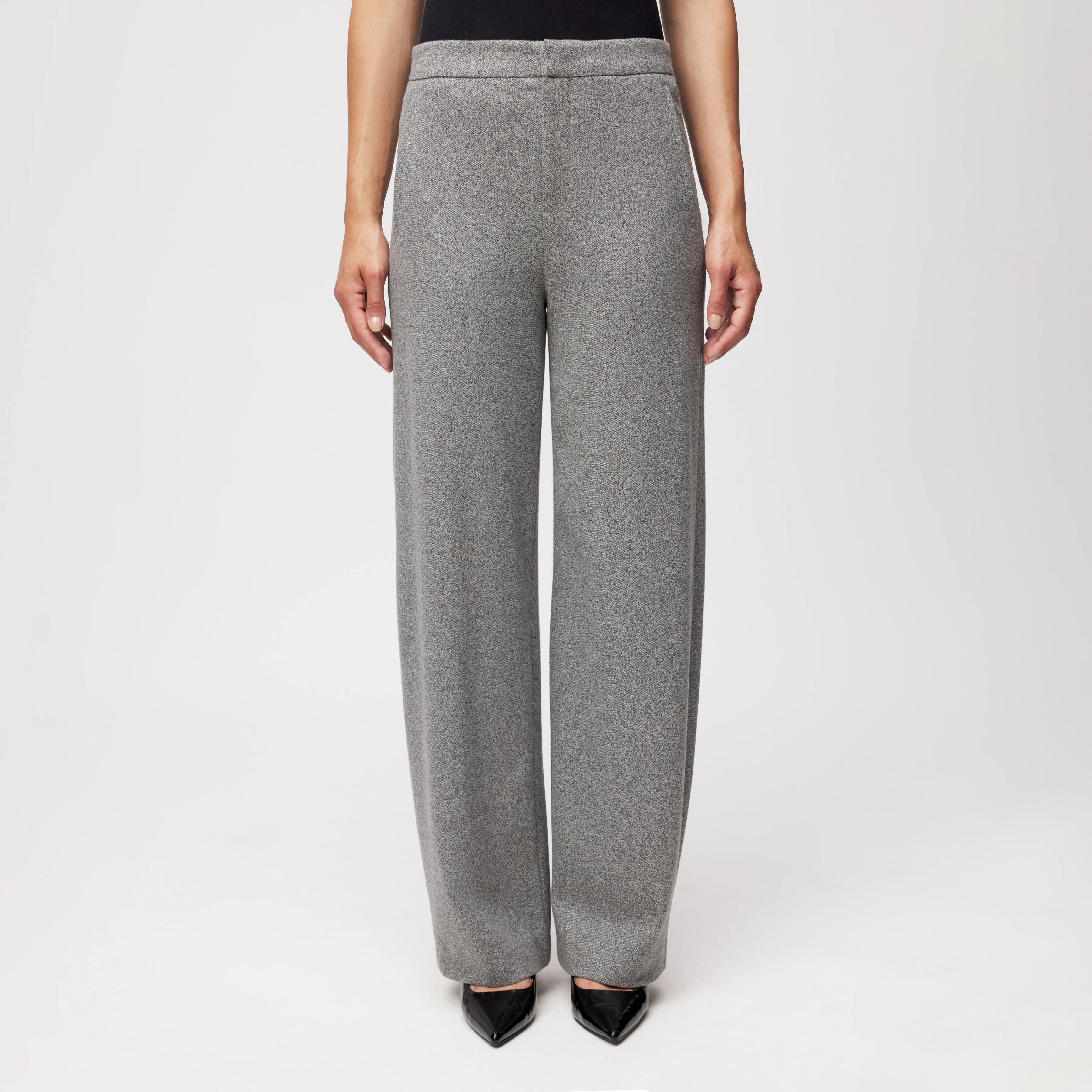 FAE_0 - Trousers with barrel leg in viscose blend - women - grey - Frontansicht