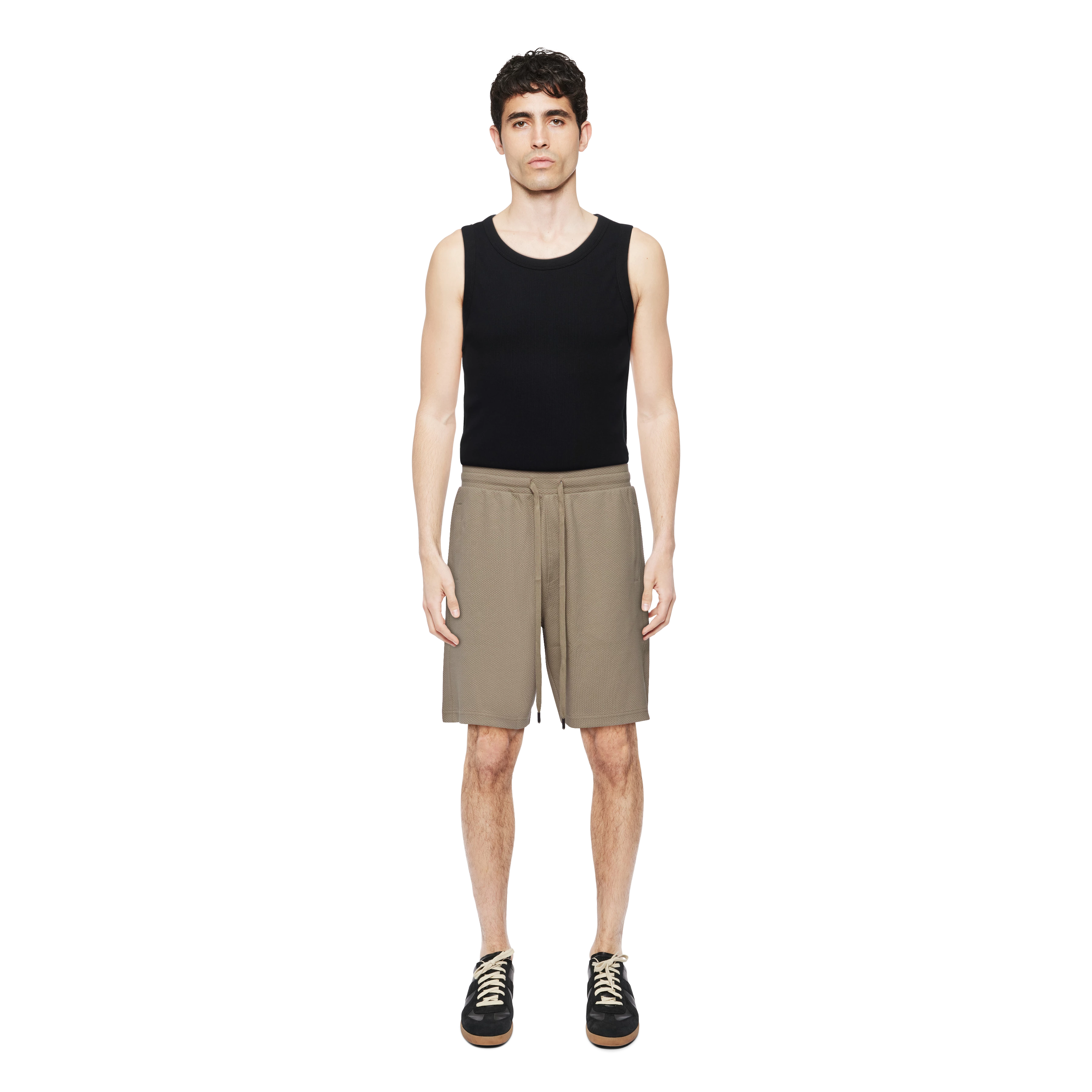 BRIKKO - Casual korte broek in katoenmix - heren - bruin - Ganzkörper-Frontansicht