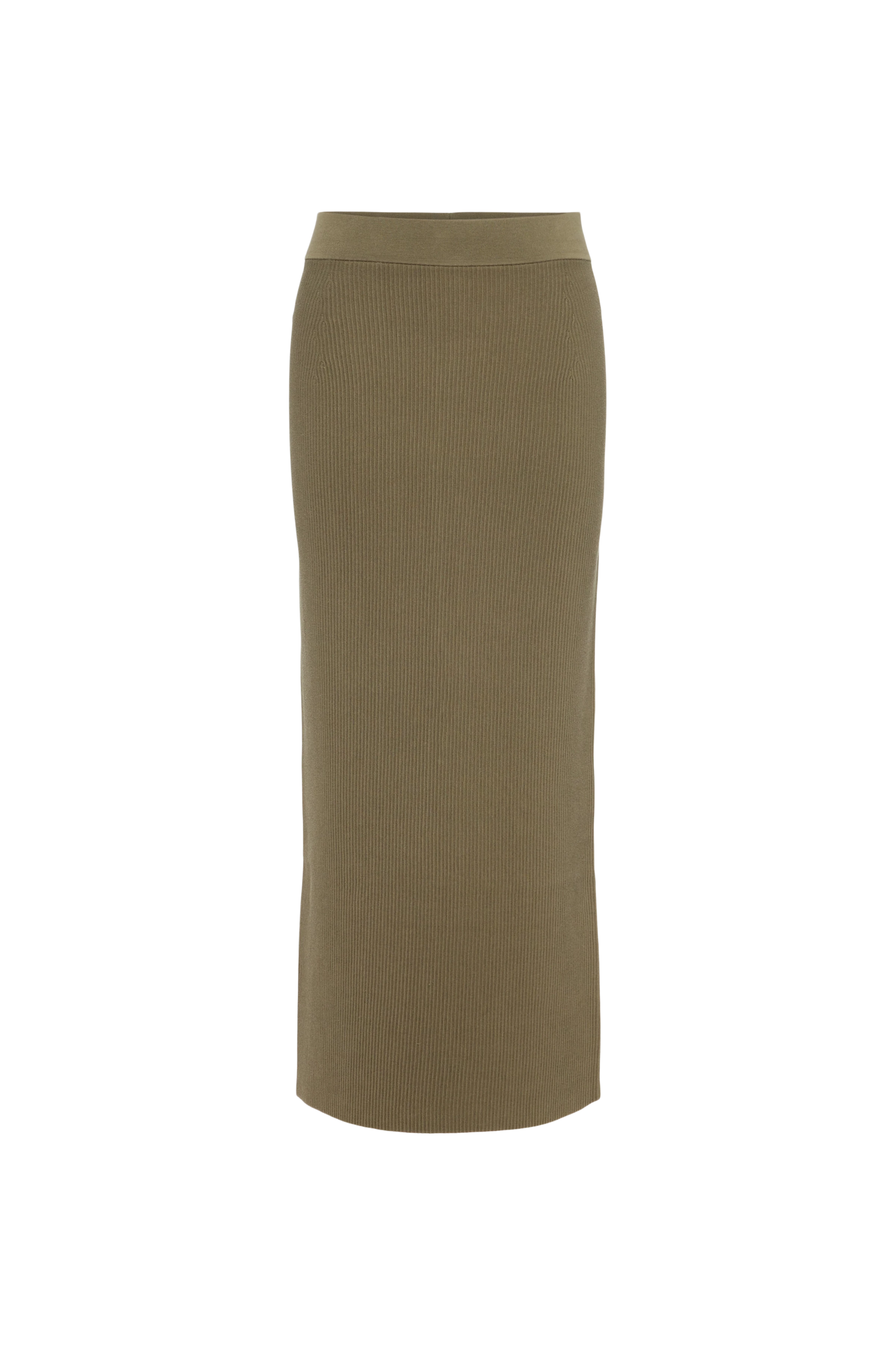 LUDAMI - Bleistiftrock in Baumwollstruktur - Damen - grün - Freisteller Frontansicht