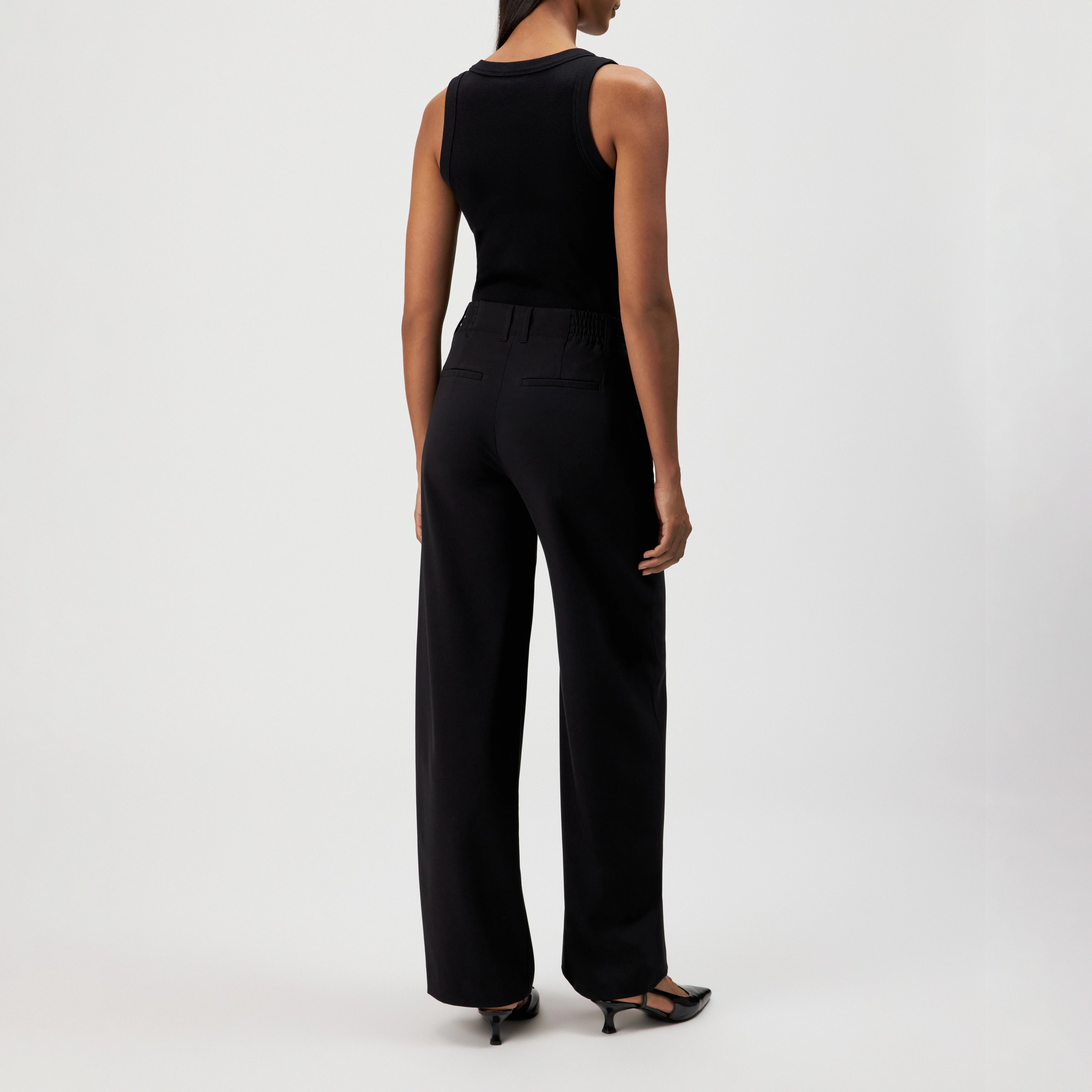 DUTIFUL - Pantalon ample en sergé - women - noir - Rückansicht