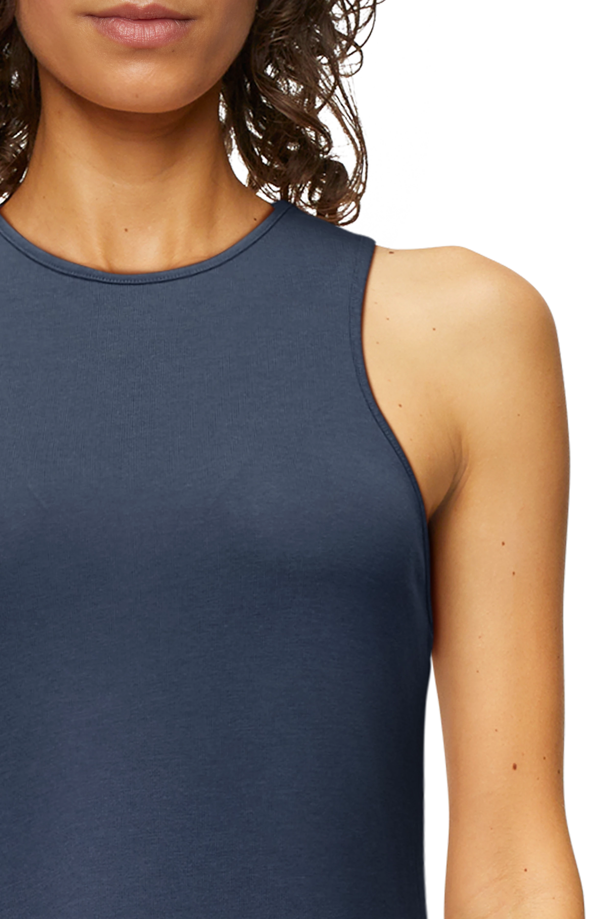 VIDRO - korte jersey jurk in een zuivere lyocell-katoenmix - dames - blauw - Seitenansicht