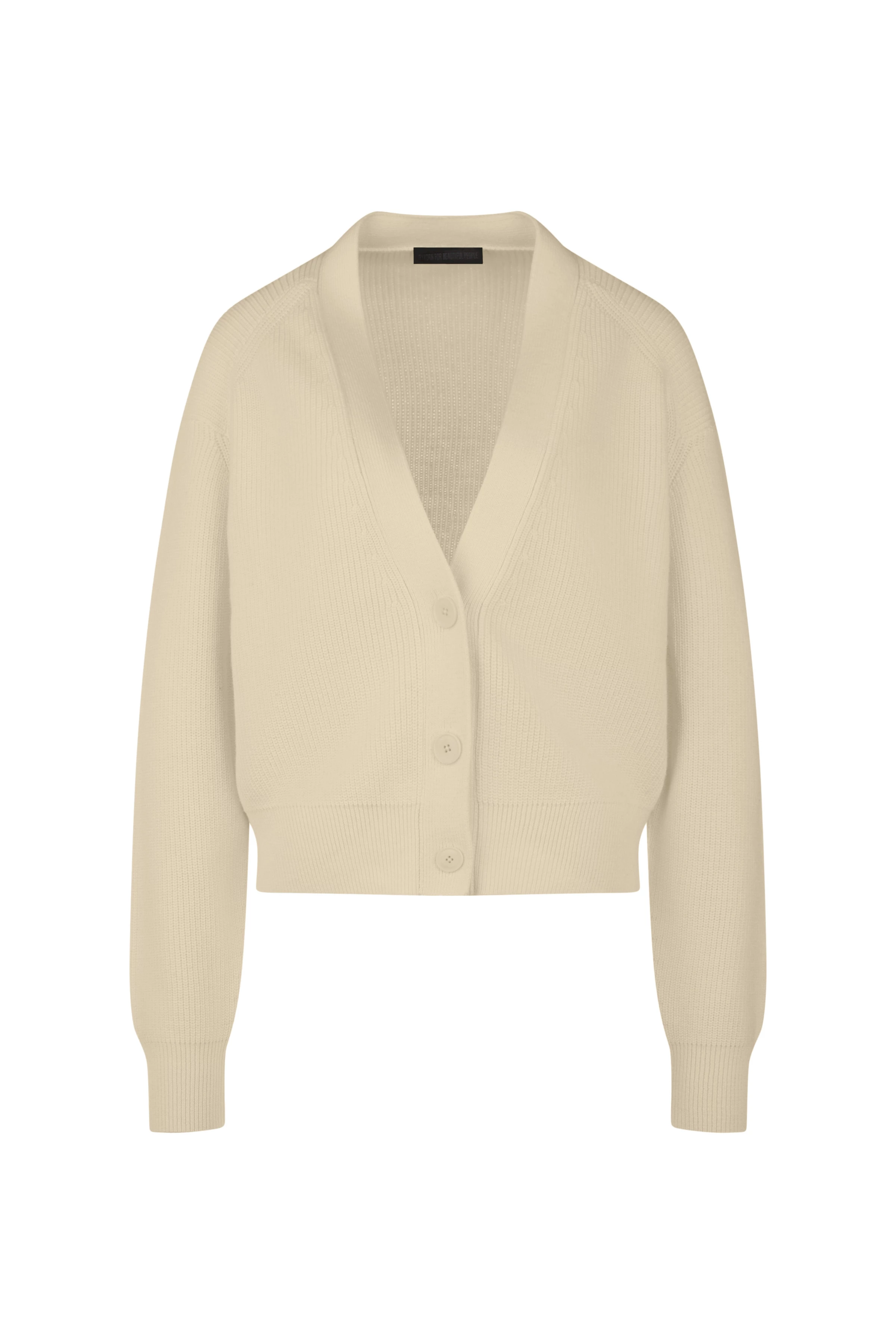 SIDALY - Strickjacke in Cotton-Cashmere - Damen - beige - Freisteller Frontansicht