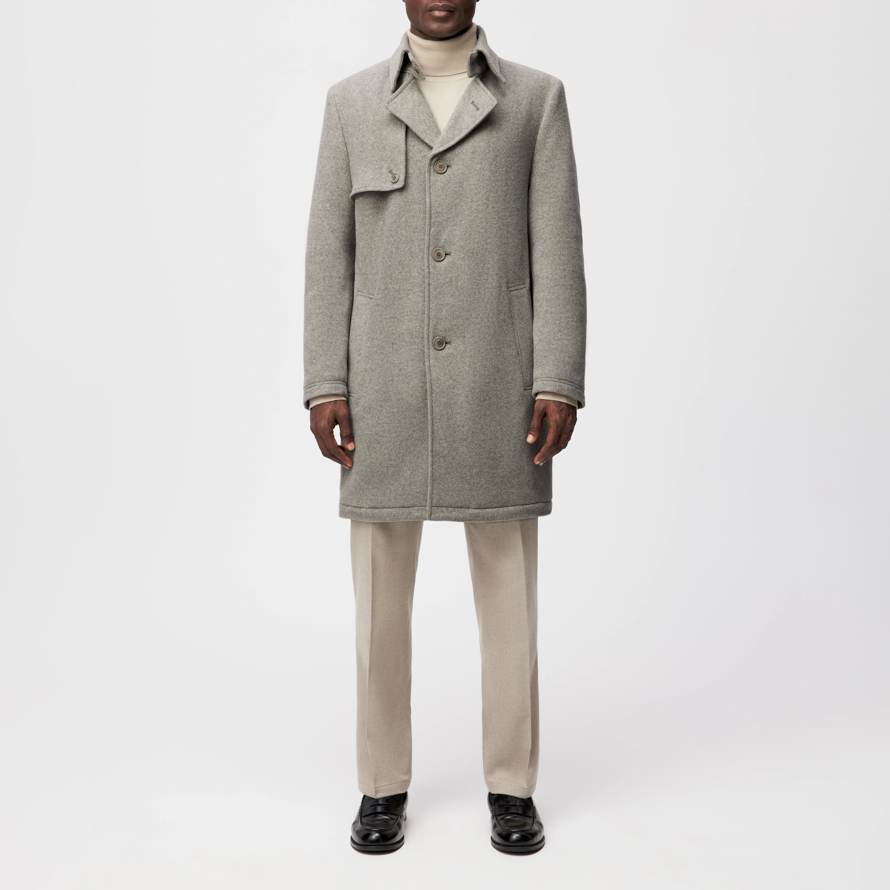 SKOPJE_C - Trenchcoat in Woll-Mix - Herren - braun - Frontansicht