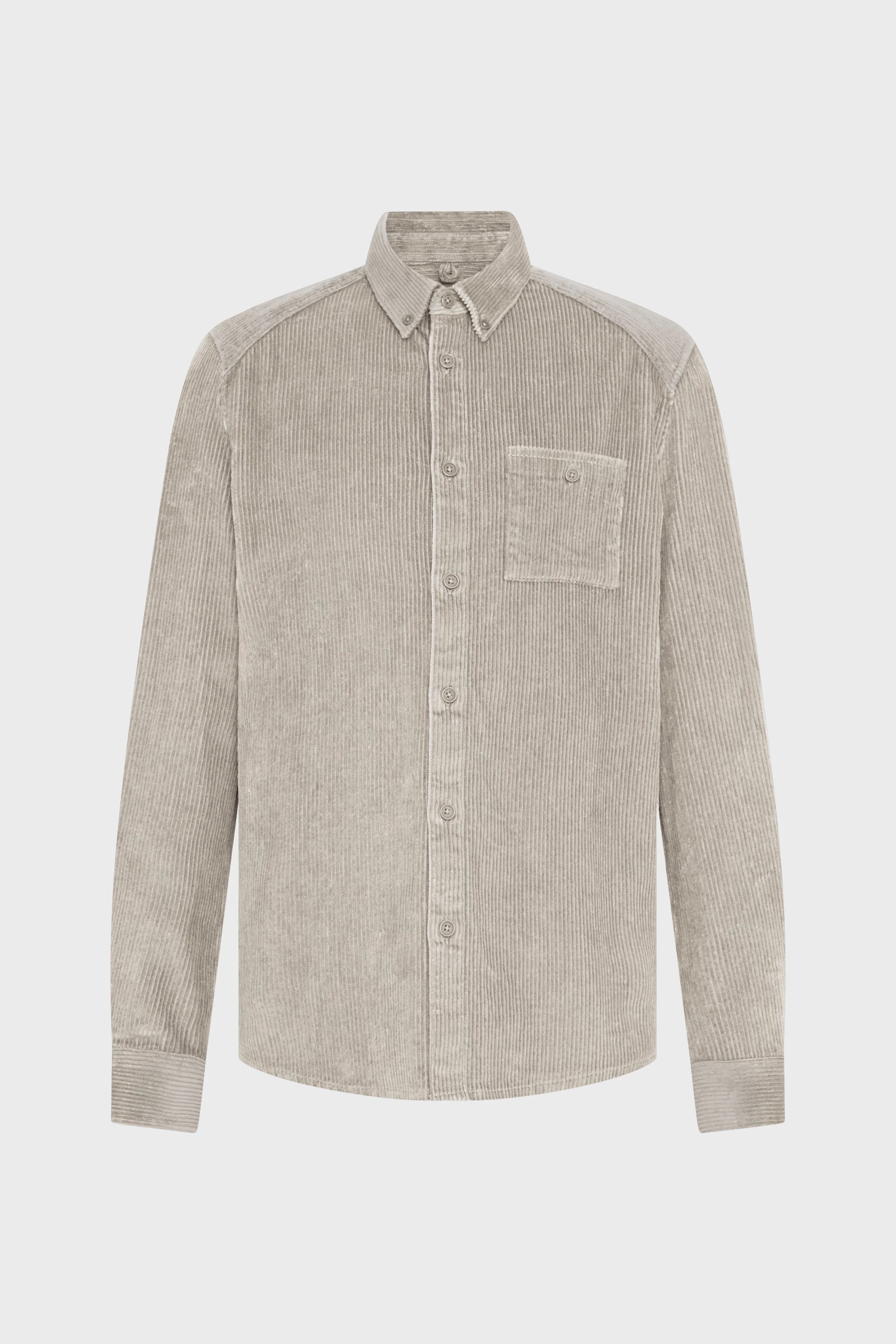 LIET - Button Down Hemd aus Cord - Herren - braun - Freisteller Frontansicht